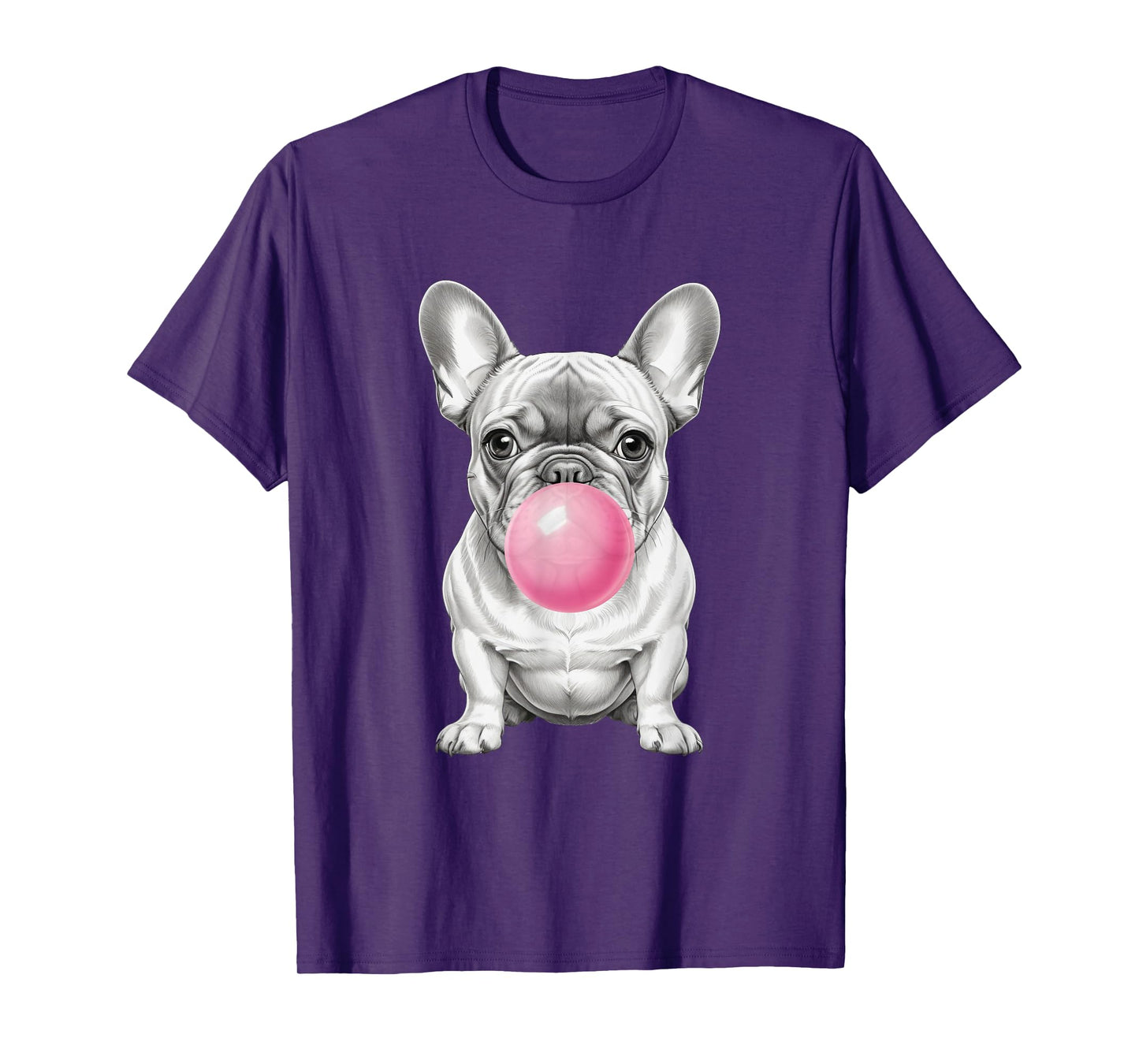 Funny Frenchie Lover Clothing: French Bulldog Blowing Bubble T-Shirt for Men Women Kids