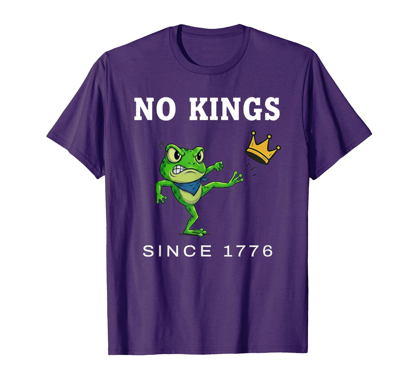 No Kings Since 1776 Portland Frog Kicking Crown T-Shirt