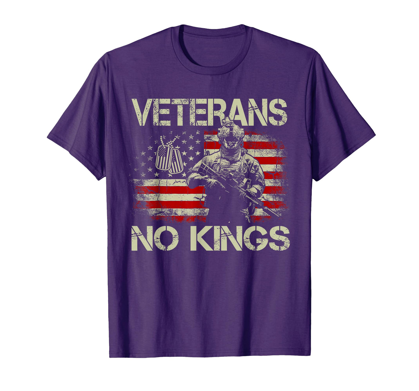 No Kings Veterans Shirts Men Patriotic America Flag No Kings T-Shirt