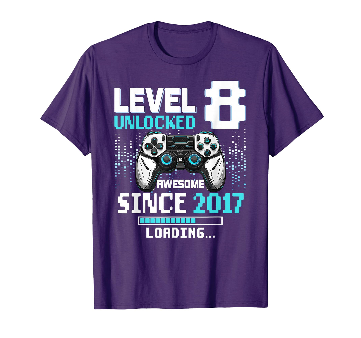 Level 8 Unlocked 8th Video Gaming Birthday T-Shirt