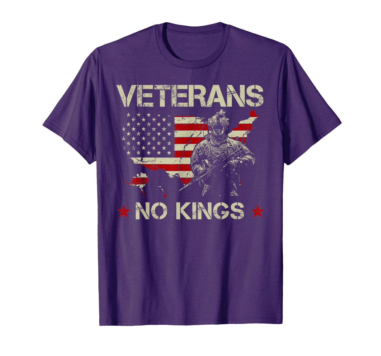 No Kings Veterans Shirts Men Patriotic America Flag No Kings T-Shirt