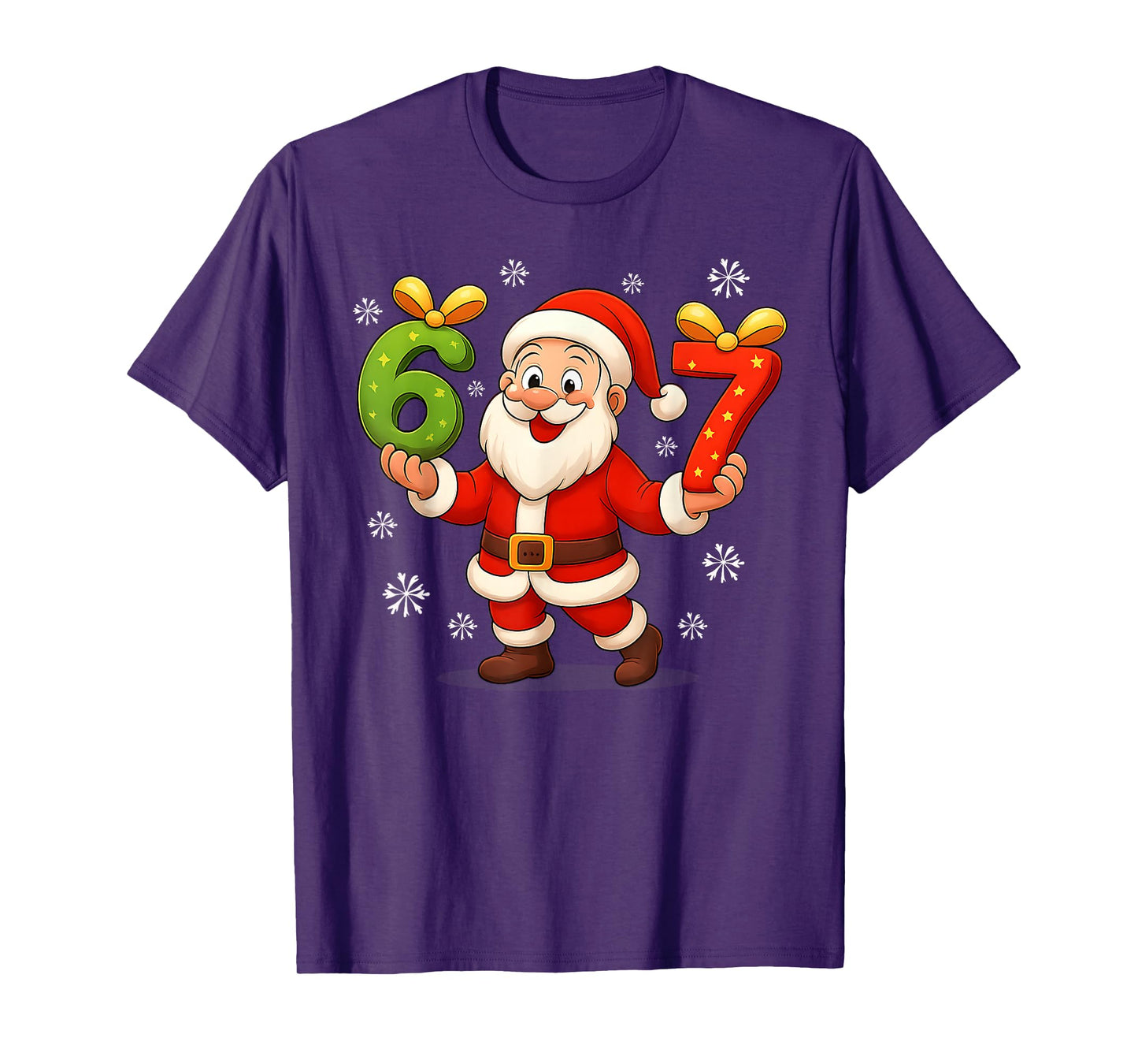 Funny Gen Alpha Slang 6 7 Christmas Santa Six Seven Xmas 67 T-Shirt