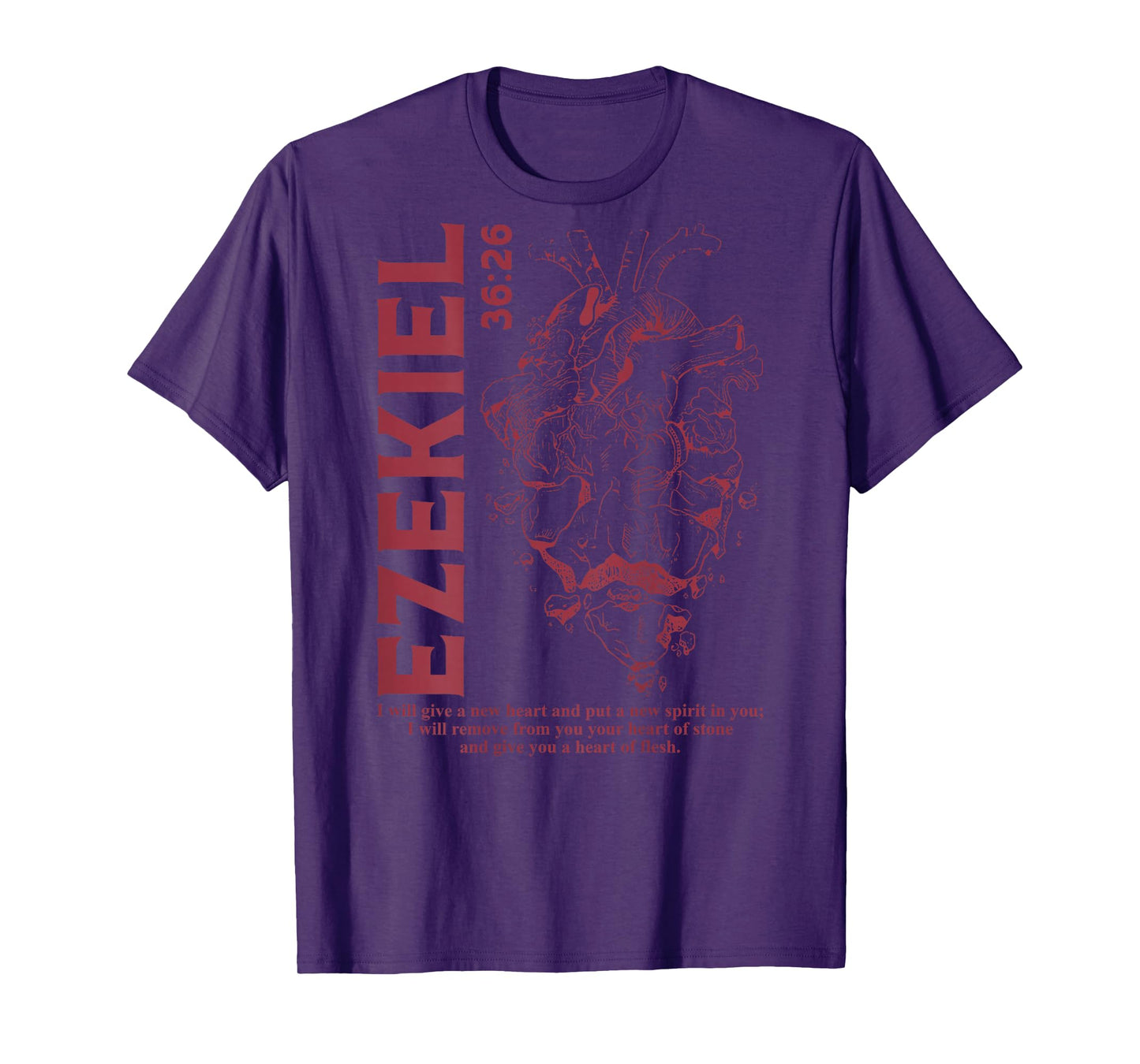 Vintage Ezekiel 36-26 Heart Of Flesh Bible Verse Christian T-Shirt