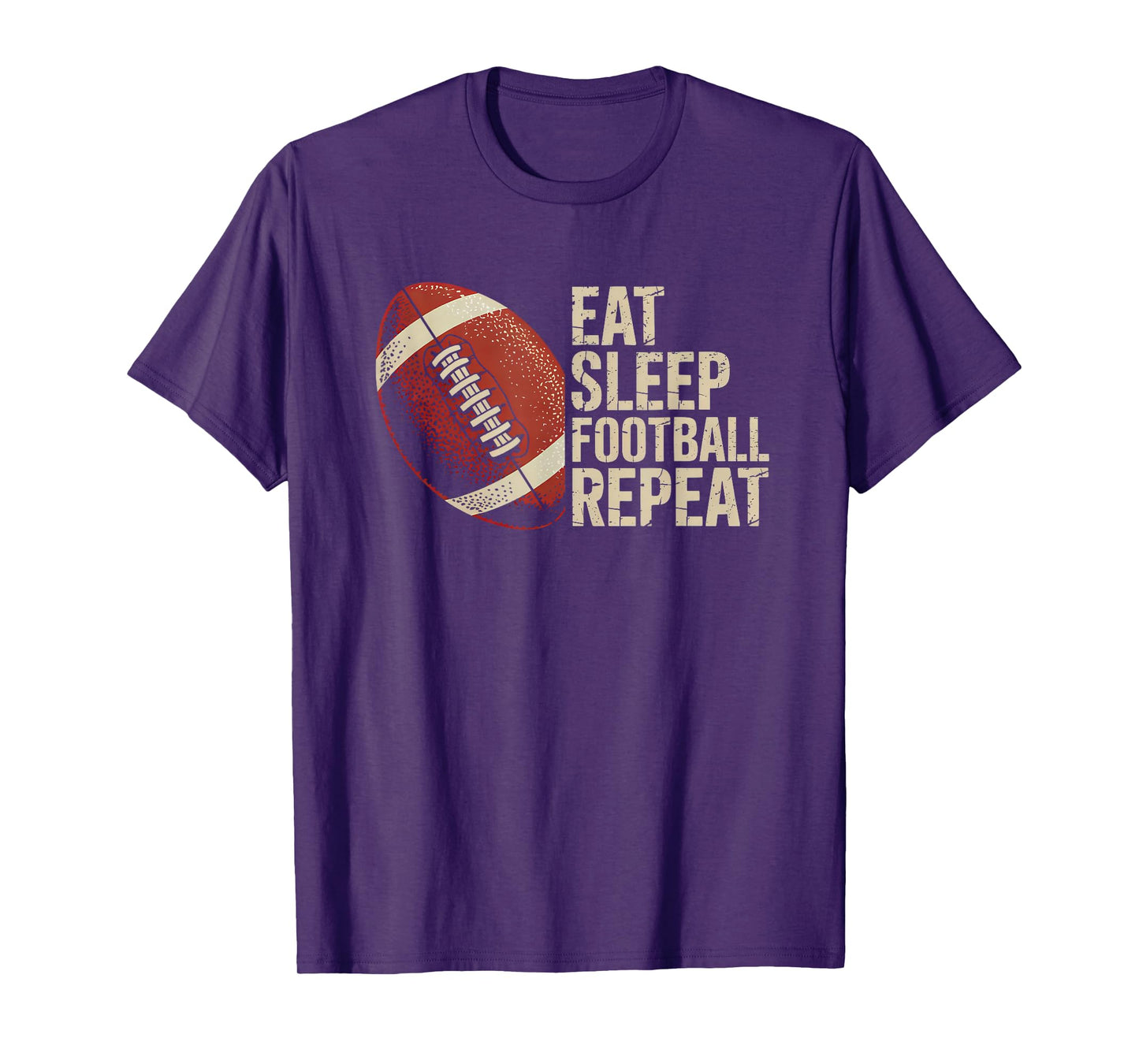 Eat Sleep Football Repeat Funny Football Player Men Women T-Shirt