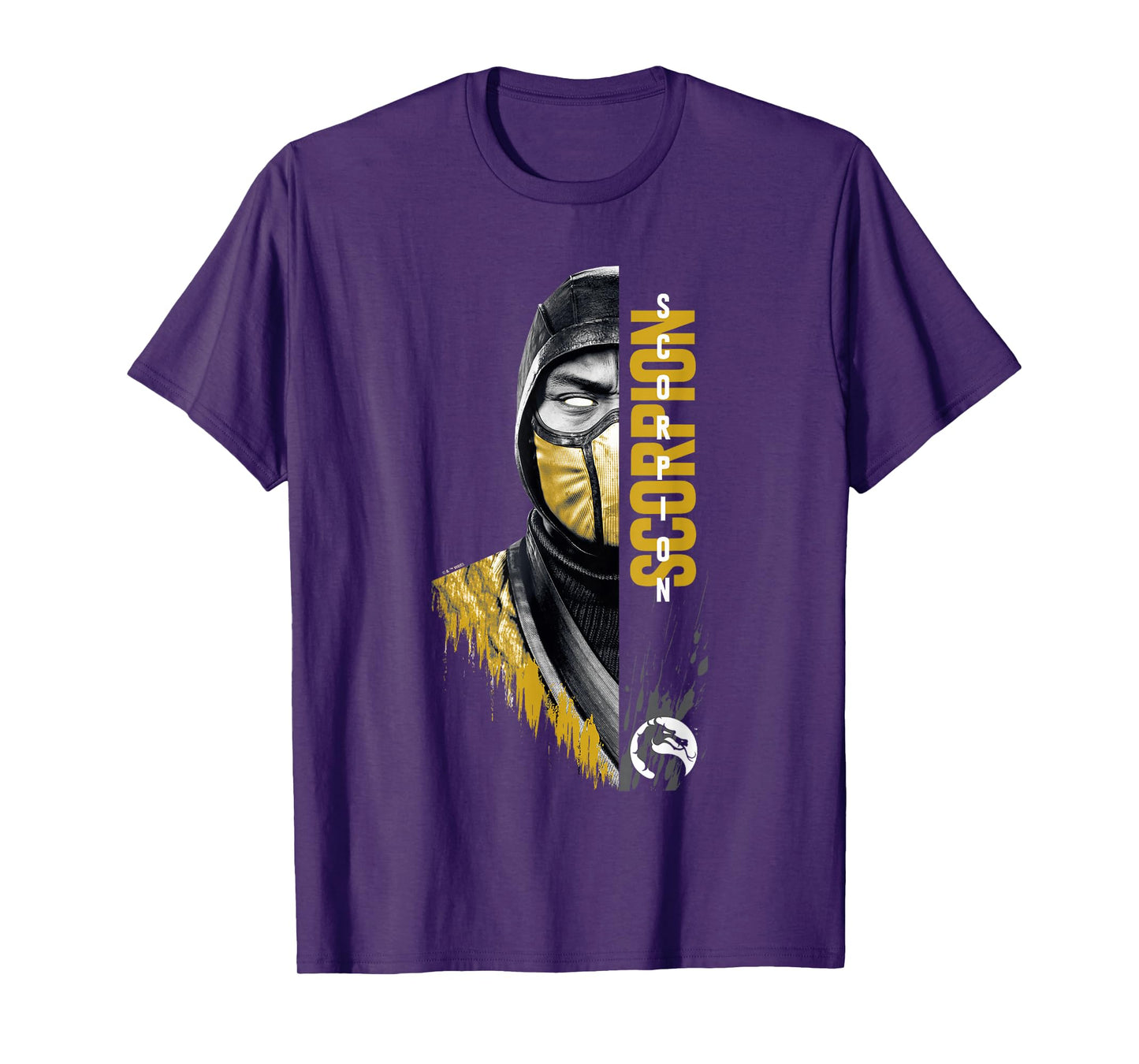 Mortal Kombat Klassic Scorpion Split Face Bust Portrait T-Shirt