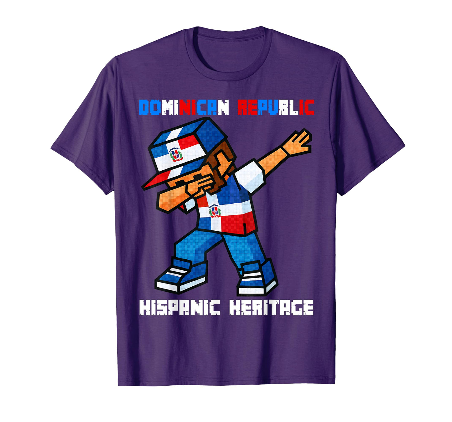 Dominican Republic Dab Boy Game Pixel Hispanic Heritage Kids T-Shirt