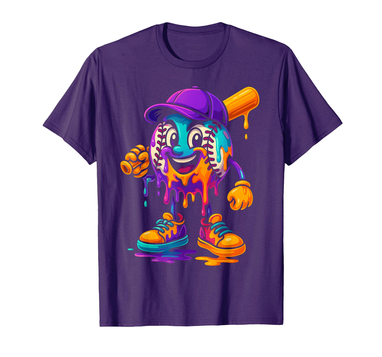 Baseball Drip Mascot Boys Ice Cream Youth Sweet Sport Lovers T-Shirt