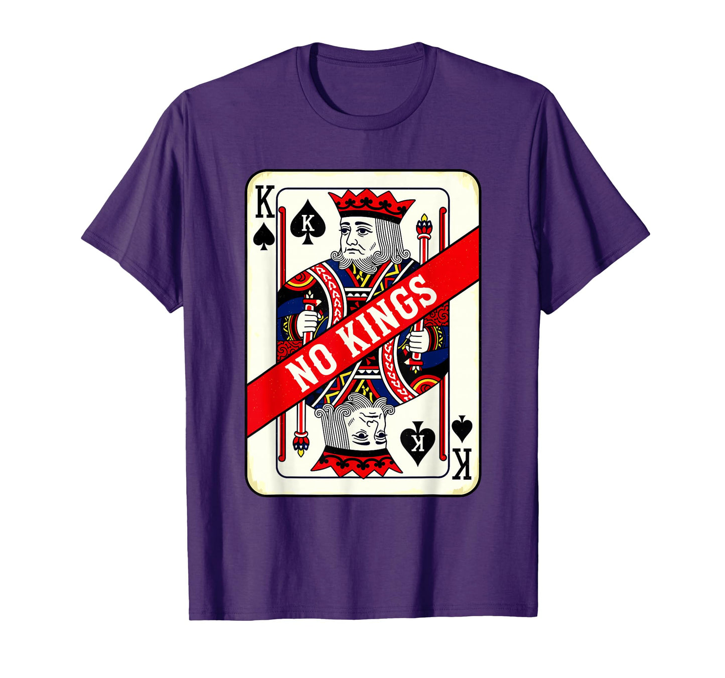 No Kings Vintage Playing Card Graphic Bold Statement T-Shirt