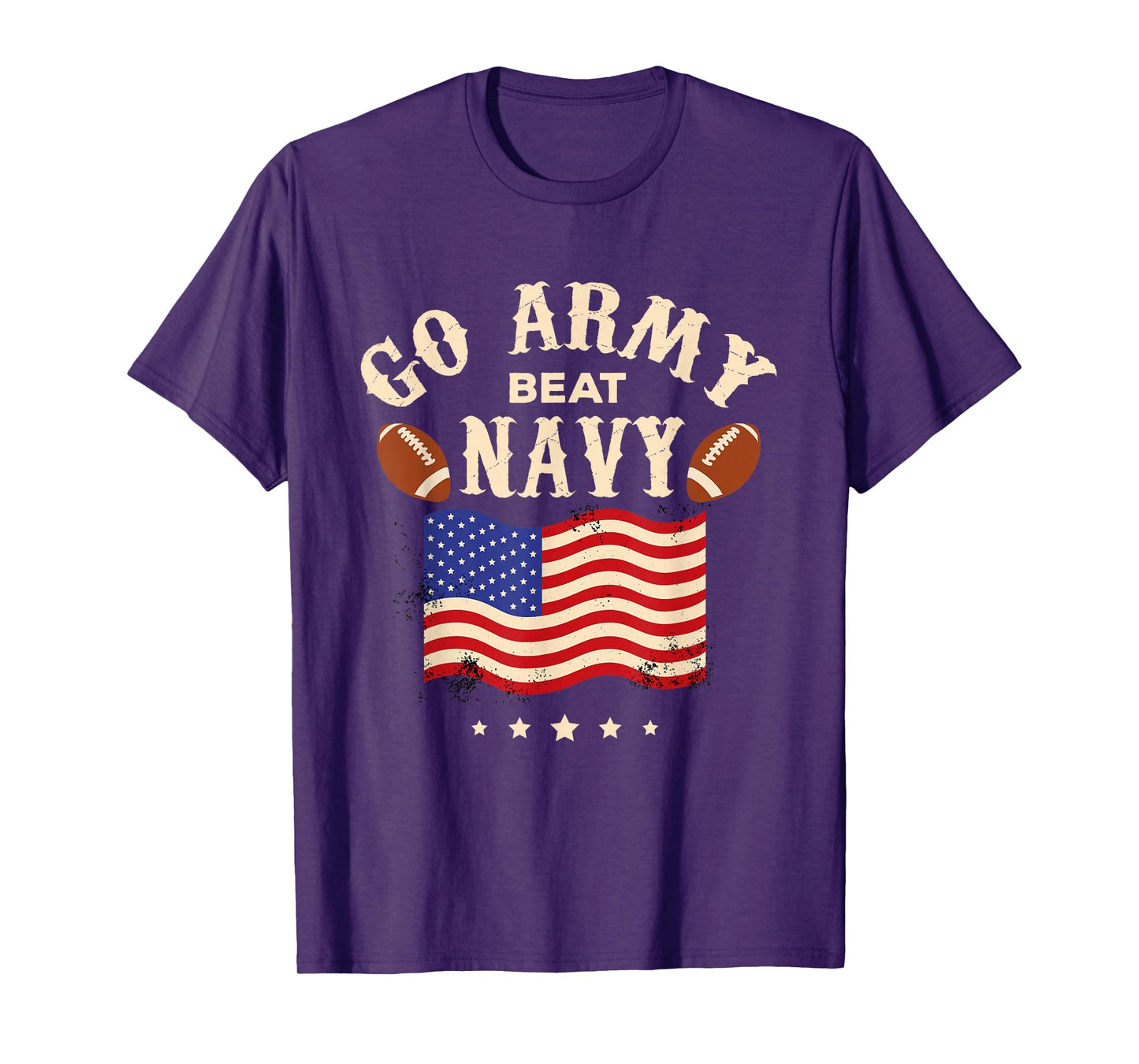 Vintage USA Flag Army Beat Navy-Flag Game Sports Football T-Shirt