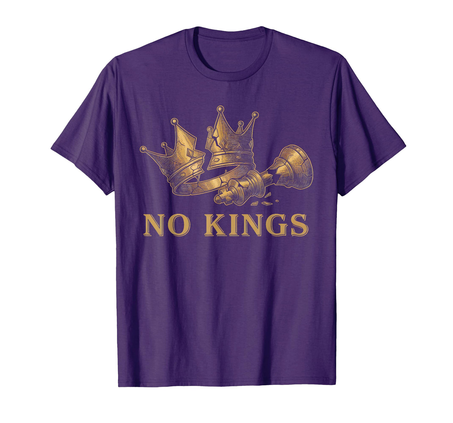 No Kings in America Protest Sign Cool Graphic Man and Woman T-Shirt