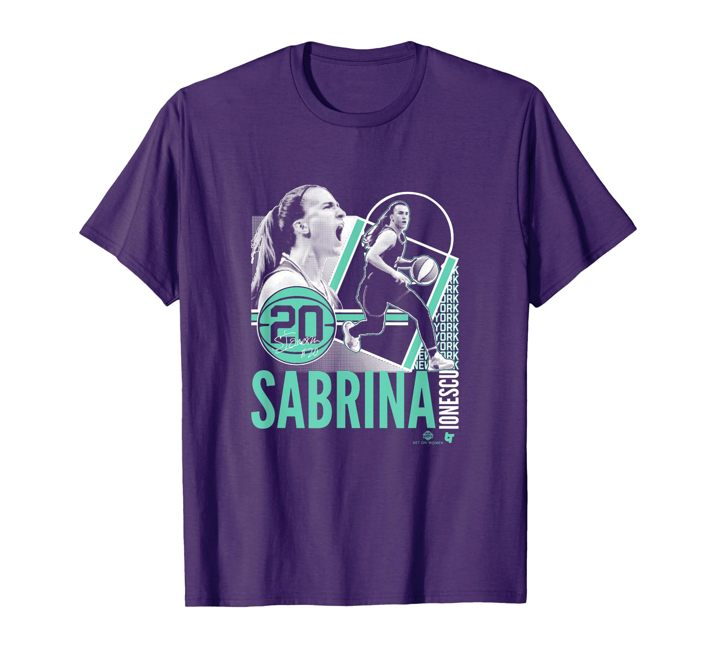 Sabrina Ionescu Collage Frame - New York Basketball T-Shirt
