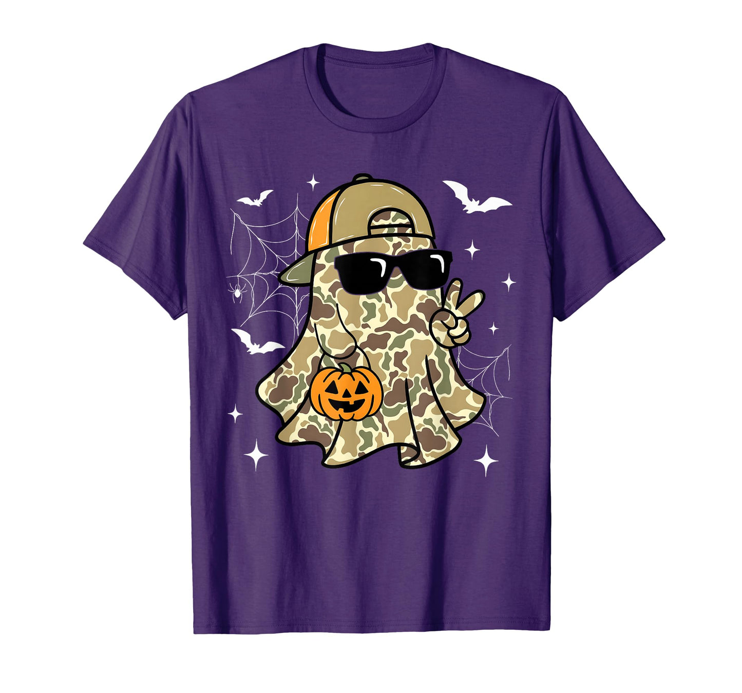Spooky Dude Camo Ghost Halloween Mens Boys Kid Hunting Lover T-Shirt