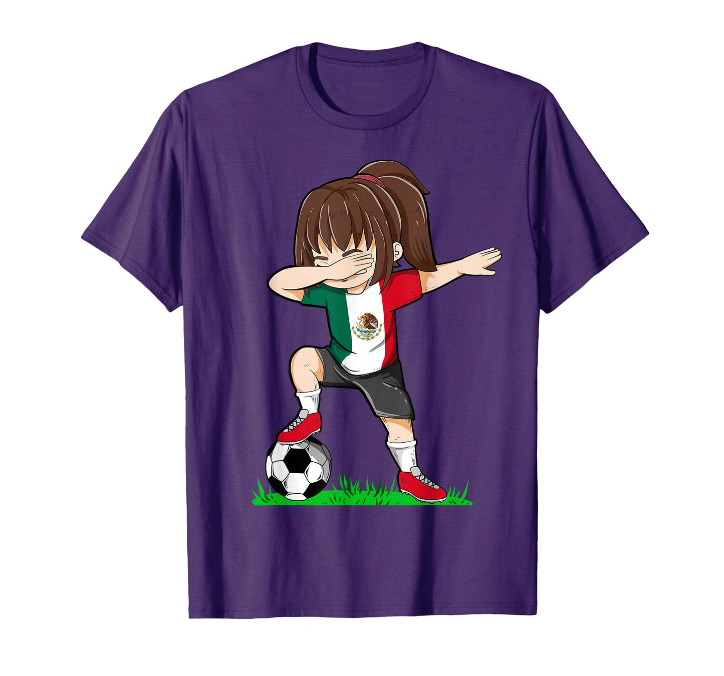 Soccer Mexico Jersey Shirt Mexican Flag Football Girls Dab T-Shirt