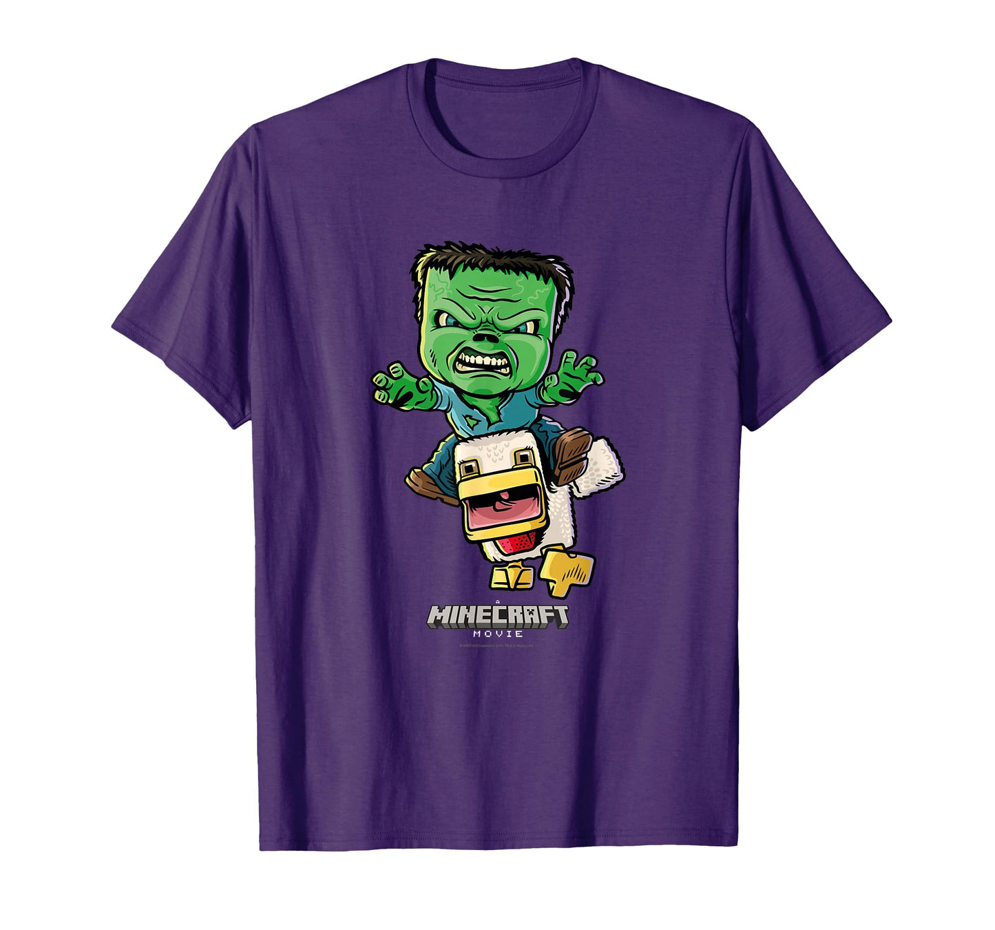 A Minecraft Movie Chicken Jockey Baby Zombie Animated T-Shirt