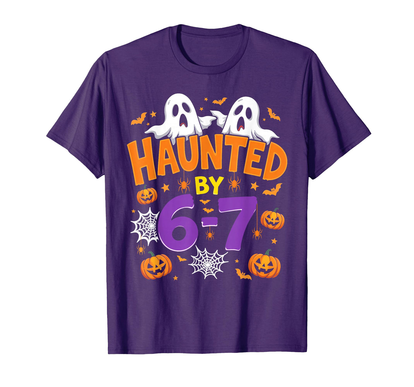 Haunted by 67 Funny Six Seven Meme Pumpkin Ghost Halloween T-Shirt