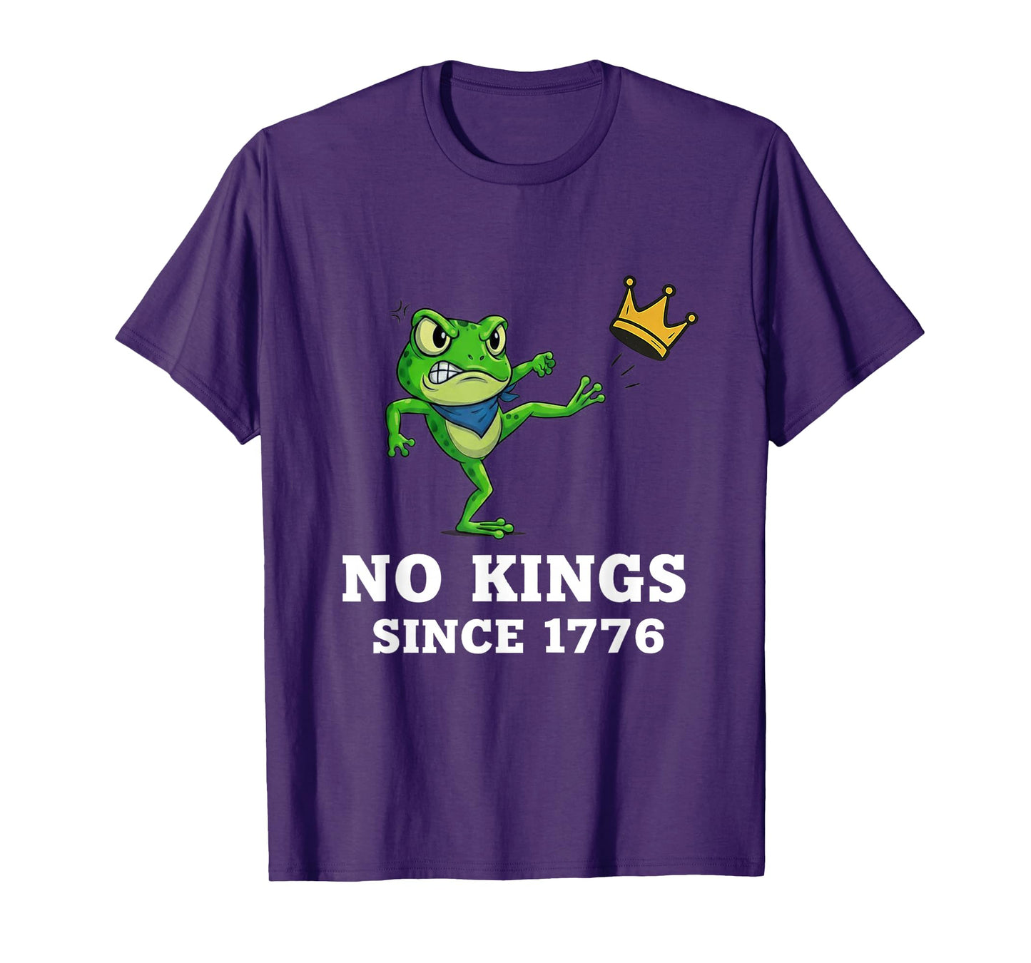 No Kings Since 1776 Portland Frog Kicking Crown T-Shirt