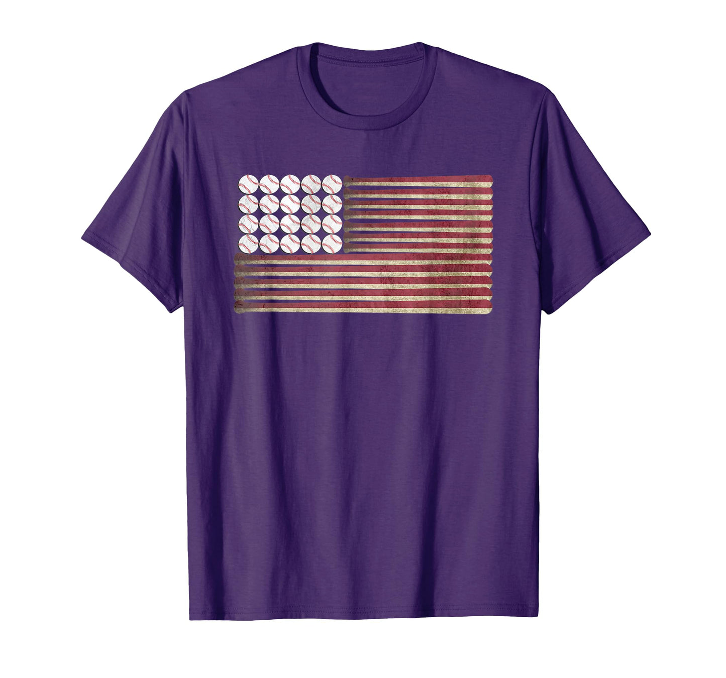 Baseball Design Sports Matching USA Flag America T-Shirt