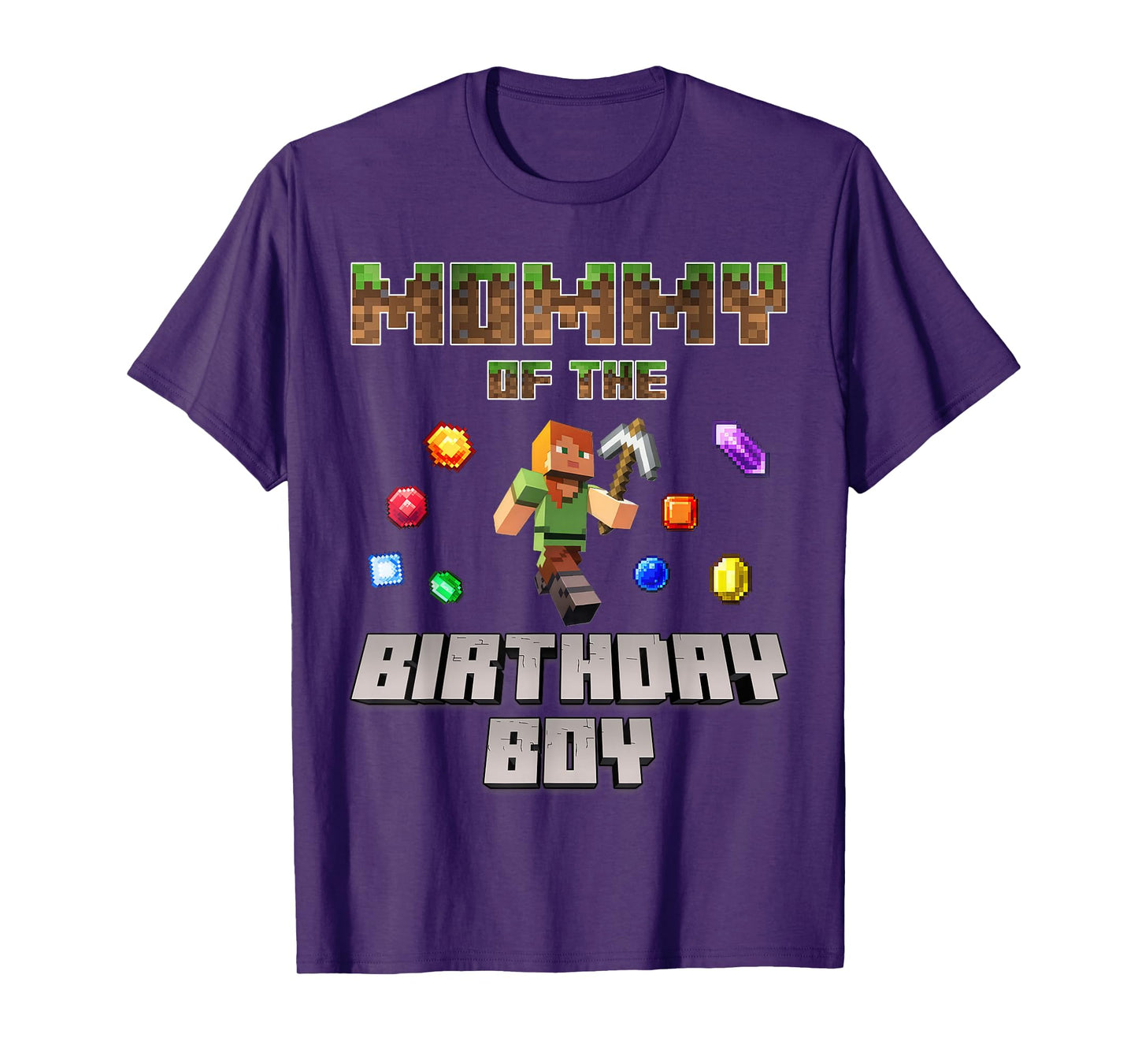 Mommy Of The Birthday Boy Video Gamer Pixel Number T-Shirt
