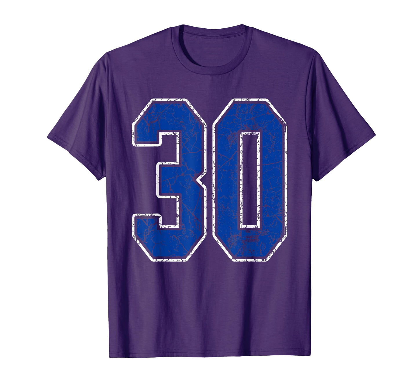 Royal Blue and White Number 30 Jersey Player Uniform #30 Fan T-Shirt