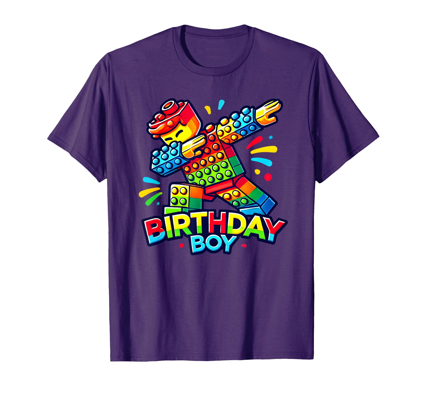 Birthday Boy Dabbing Master Builder Blocks Bricks B Day T-Shirt