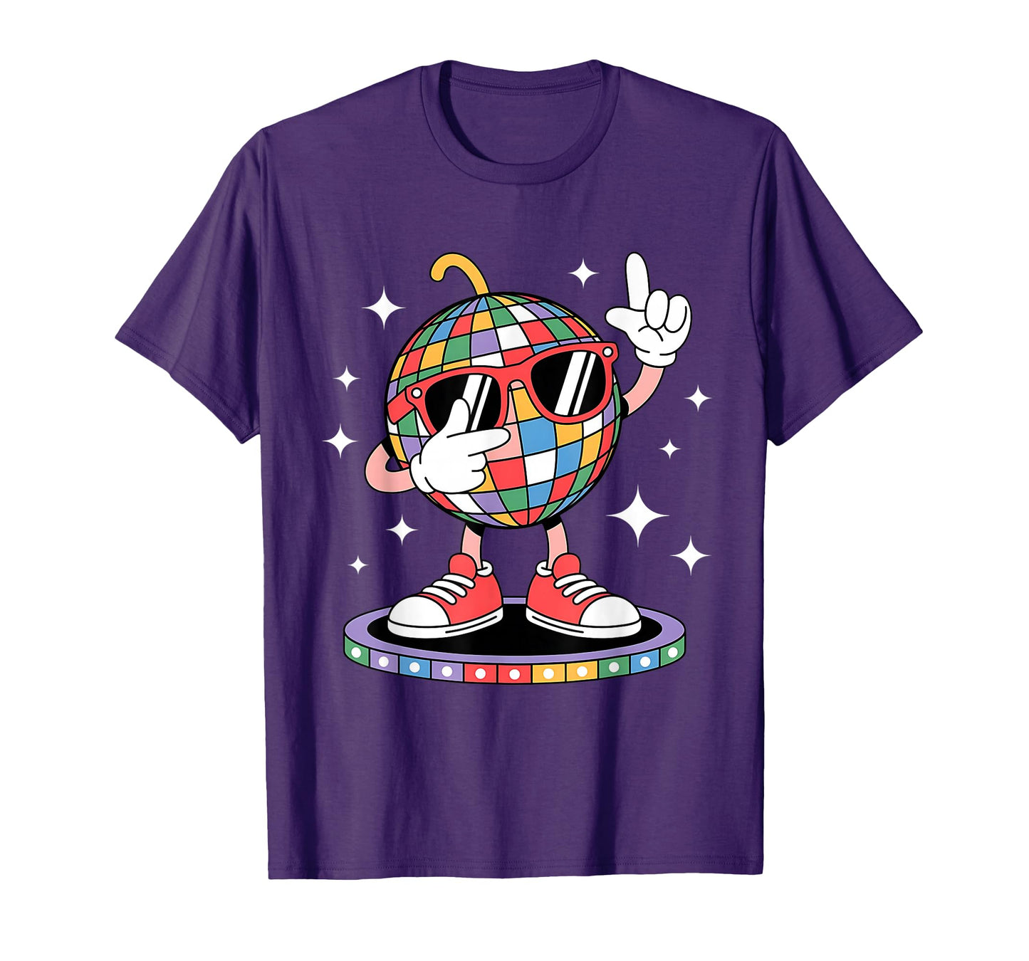 Fun Disco Ball Dabbing Sunglasses 70s Nightclub Dance Party T-Shirt