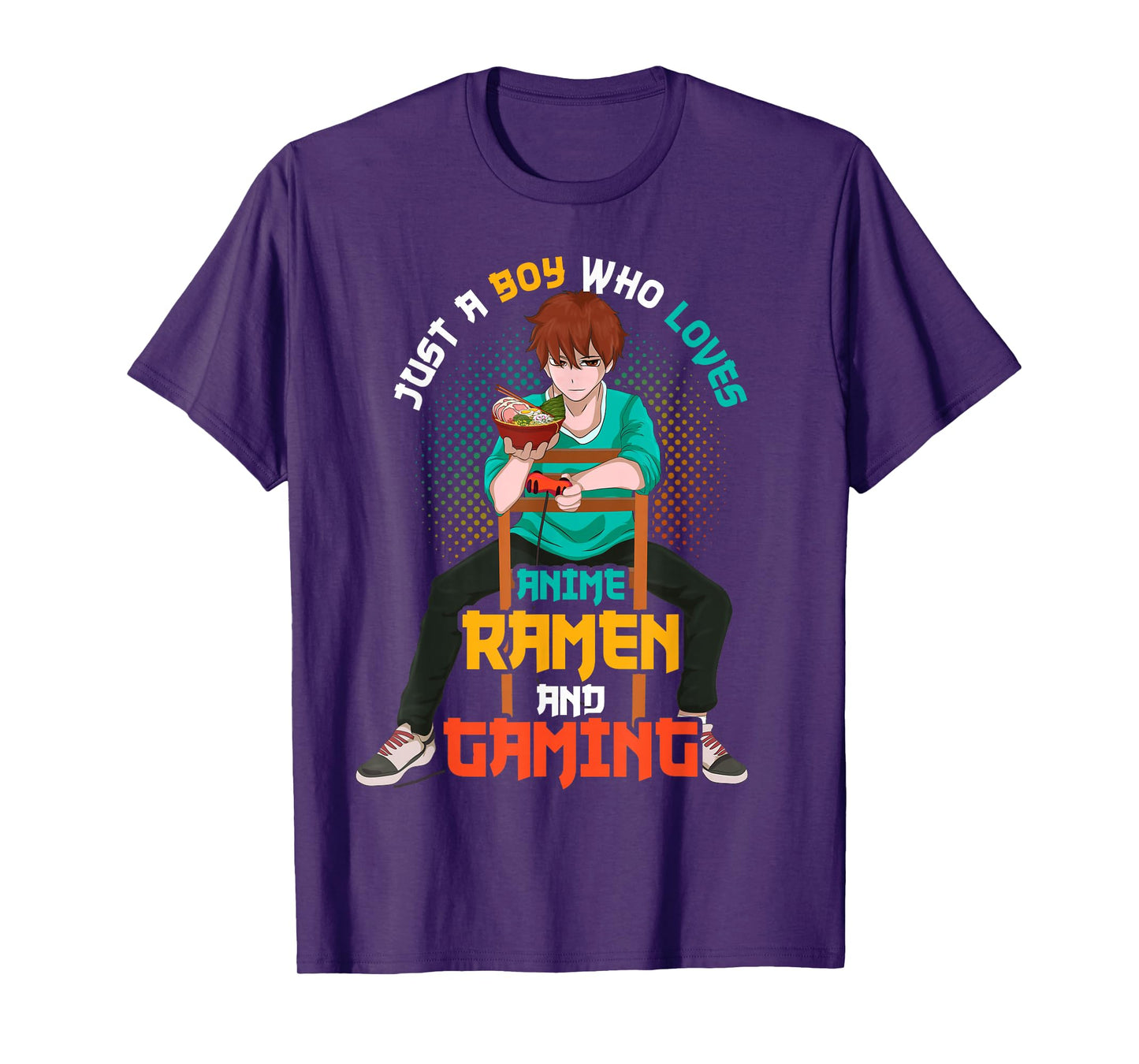 Gamer Ramen Noodles Gaming Japanese Manga Boys Anime T-Shirt