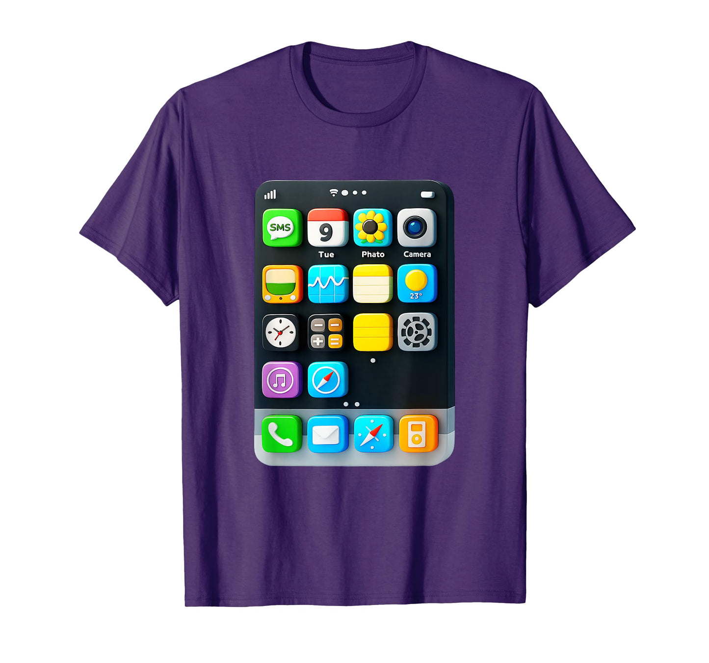 Cell Phone Screen Smartphone Mobile App Halloween Costume T-Shirt
