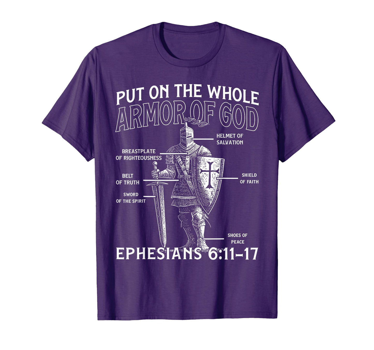 Christian Knights Templar Medieval Knight Armor of God T-Shirt
