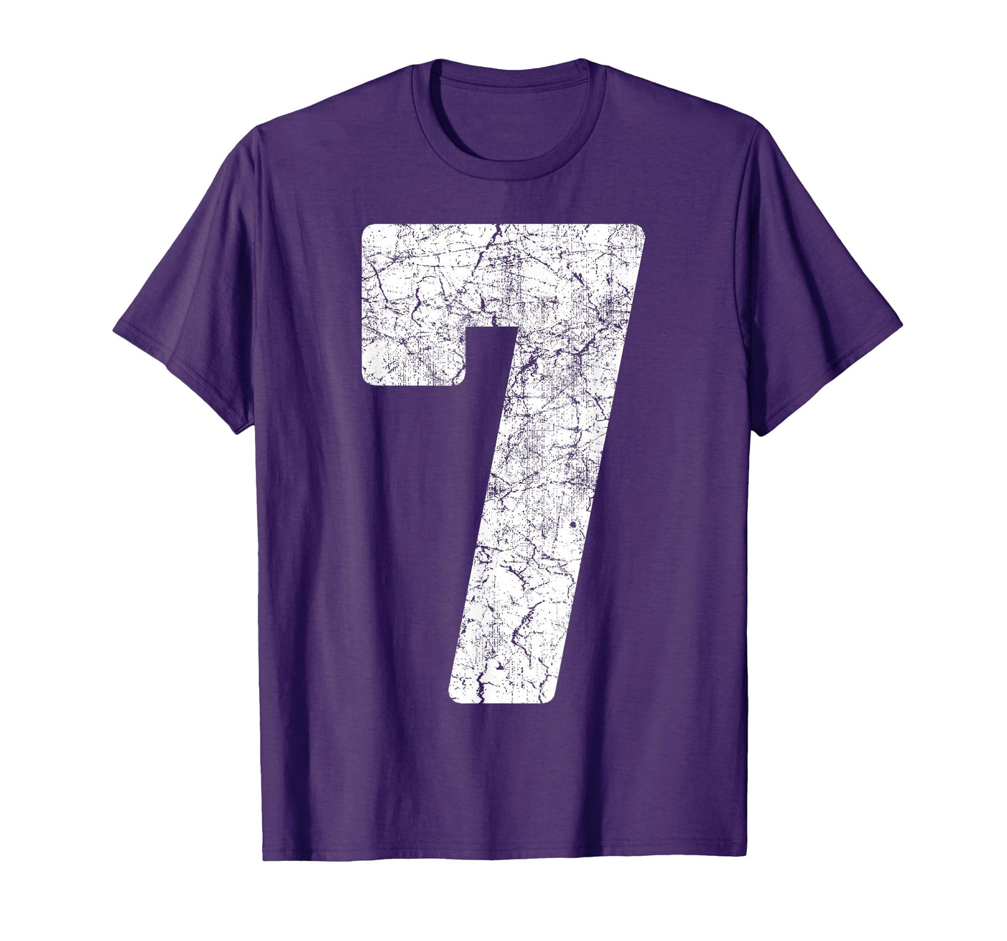 Distressed White Number 7 Jersey Player Uniform #7 Grunge T-Shirt