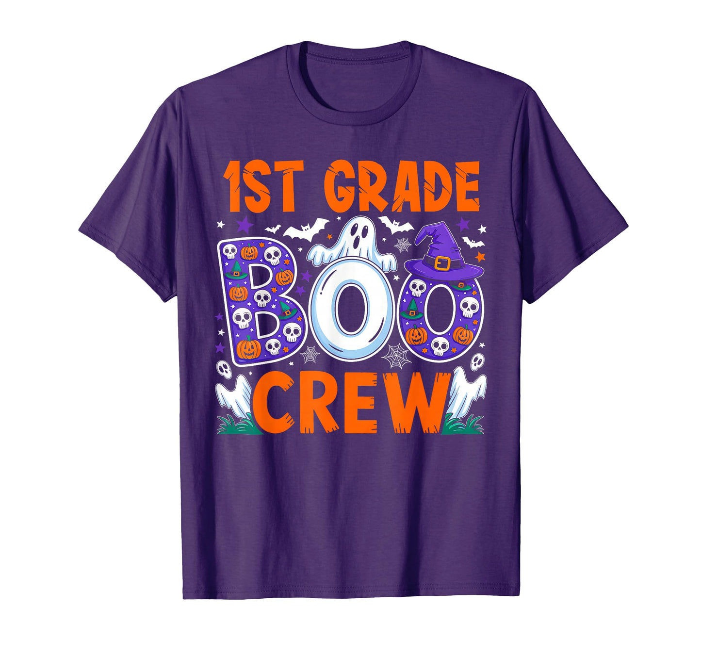 1st Grade Boo Crew First Grade Teacher Kids Happy Halloween T-Shirt