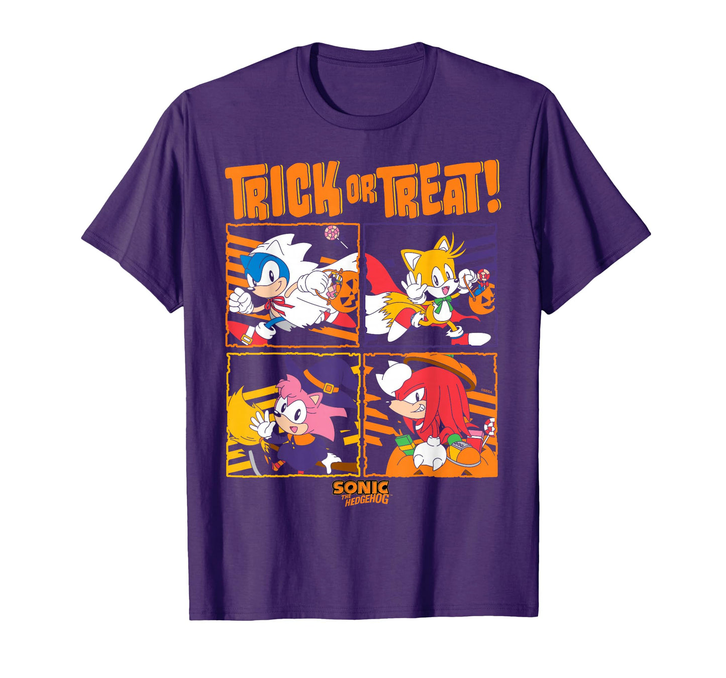Sonic The Hedgehog Halloween Trick Or Treat Cute Disguises T-Shirt