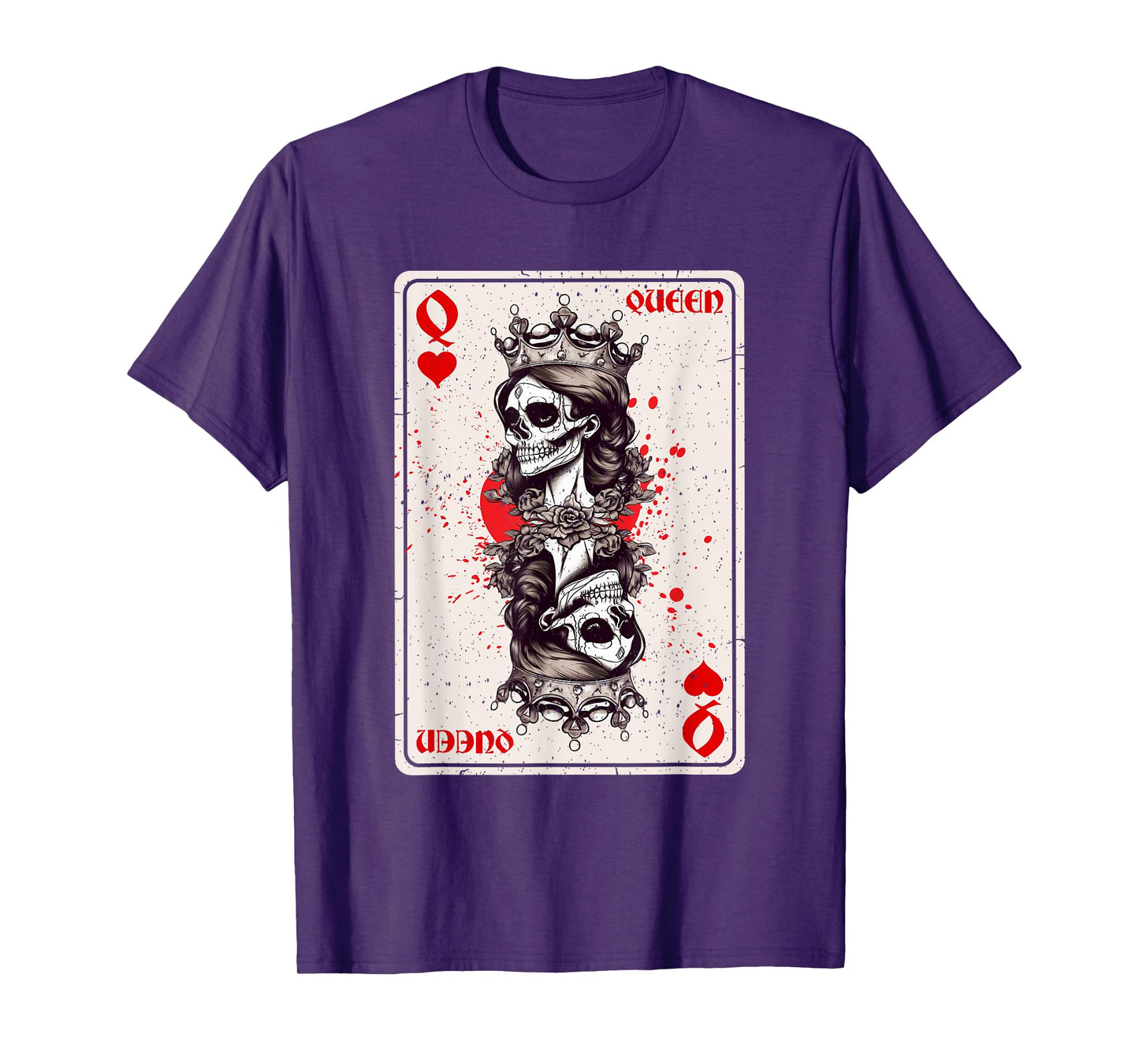 Queen of Hearts Card Game Horror Heart Queen Gothic T-Shirt