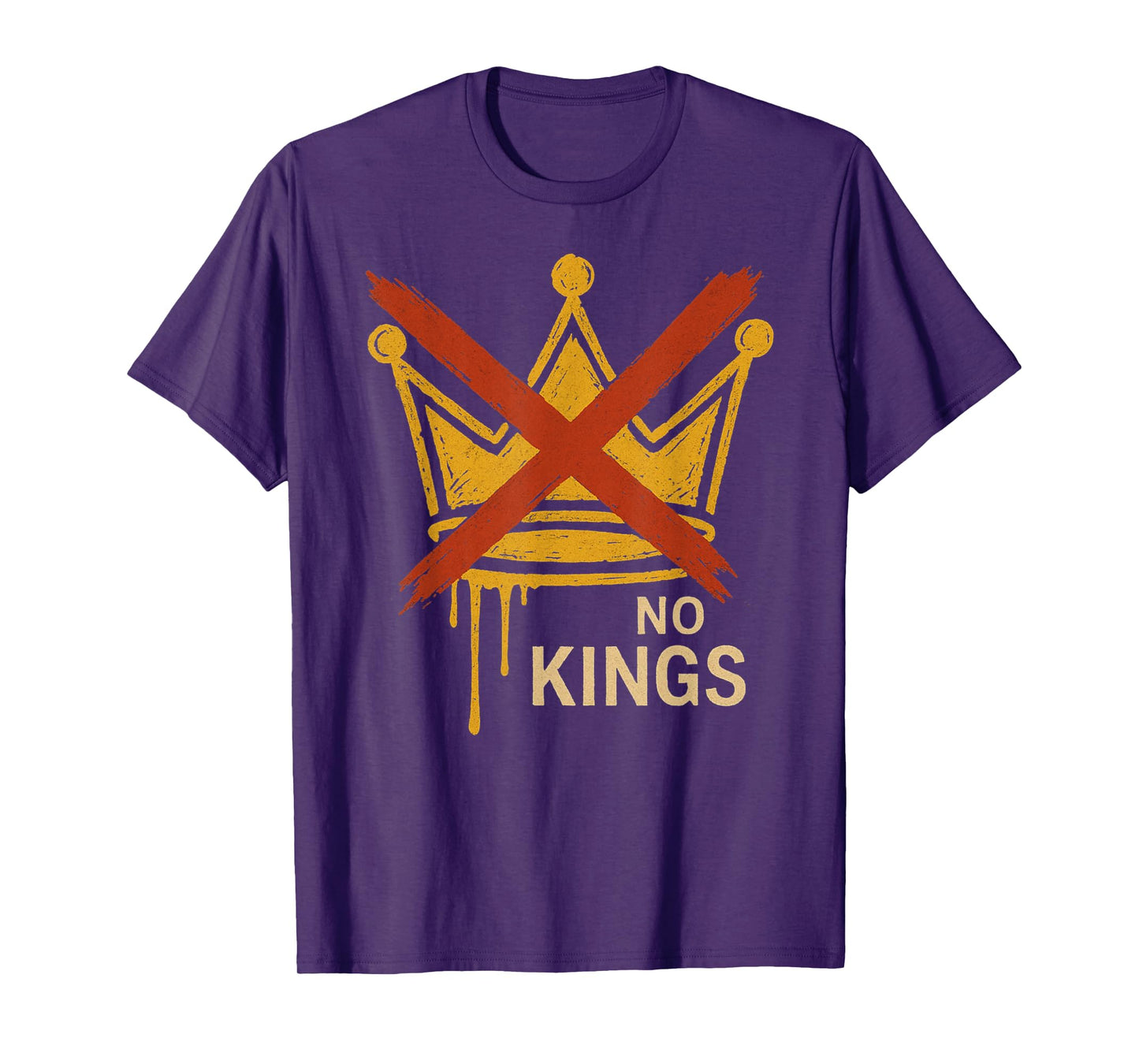 No King Protest Sign Defiant Voice Men Women Retro No Kings T-Shirt