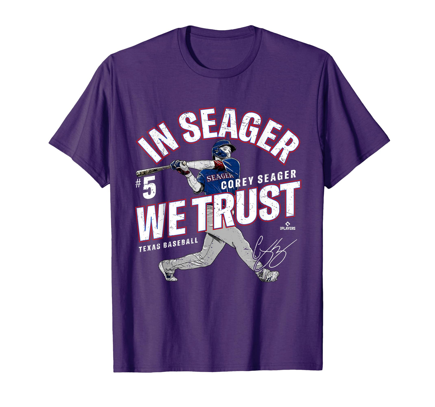 In Seager We Trust Corey Seager Texas Baseball MLBPA T-Shirt