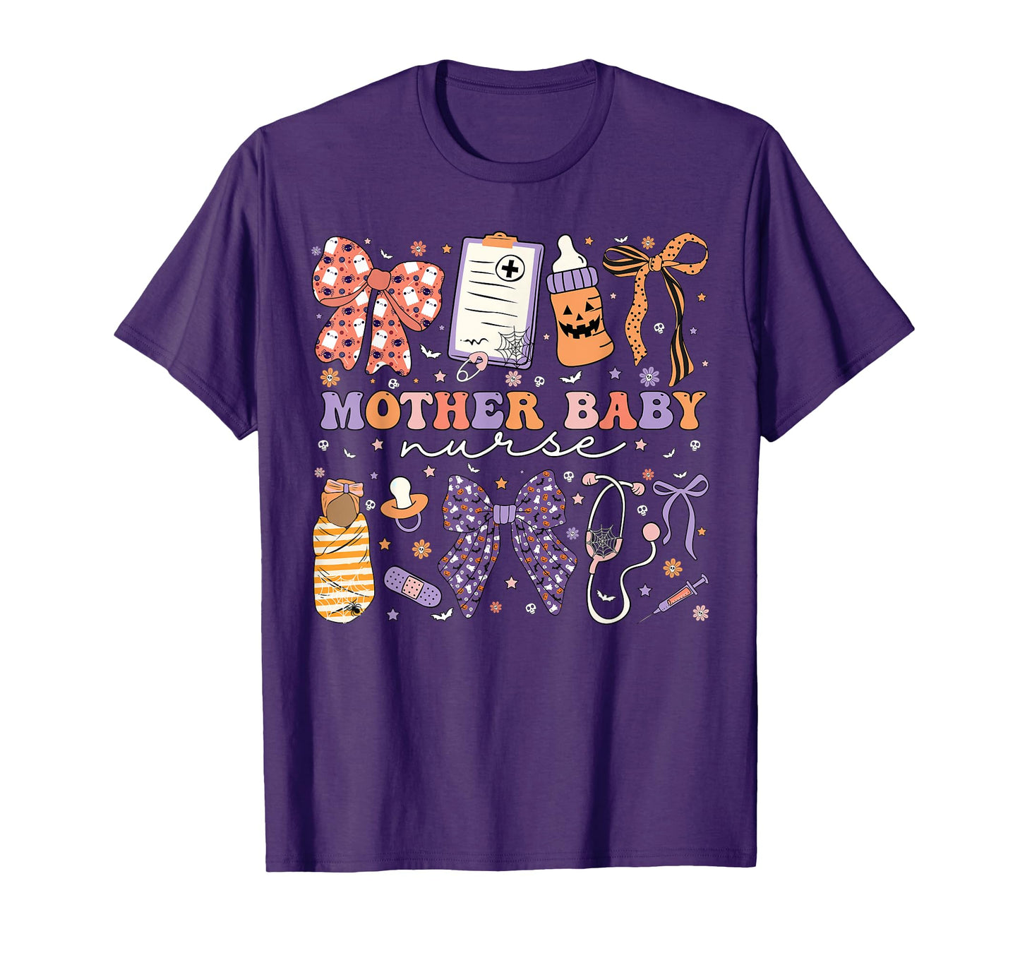 Halloween Postpartum Coquette Mother Baby Nurse Halloween T-Shirt