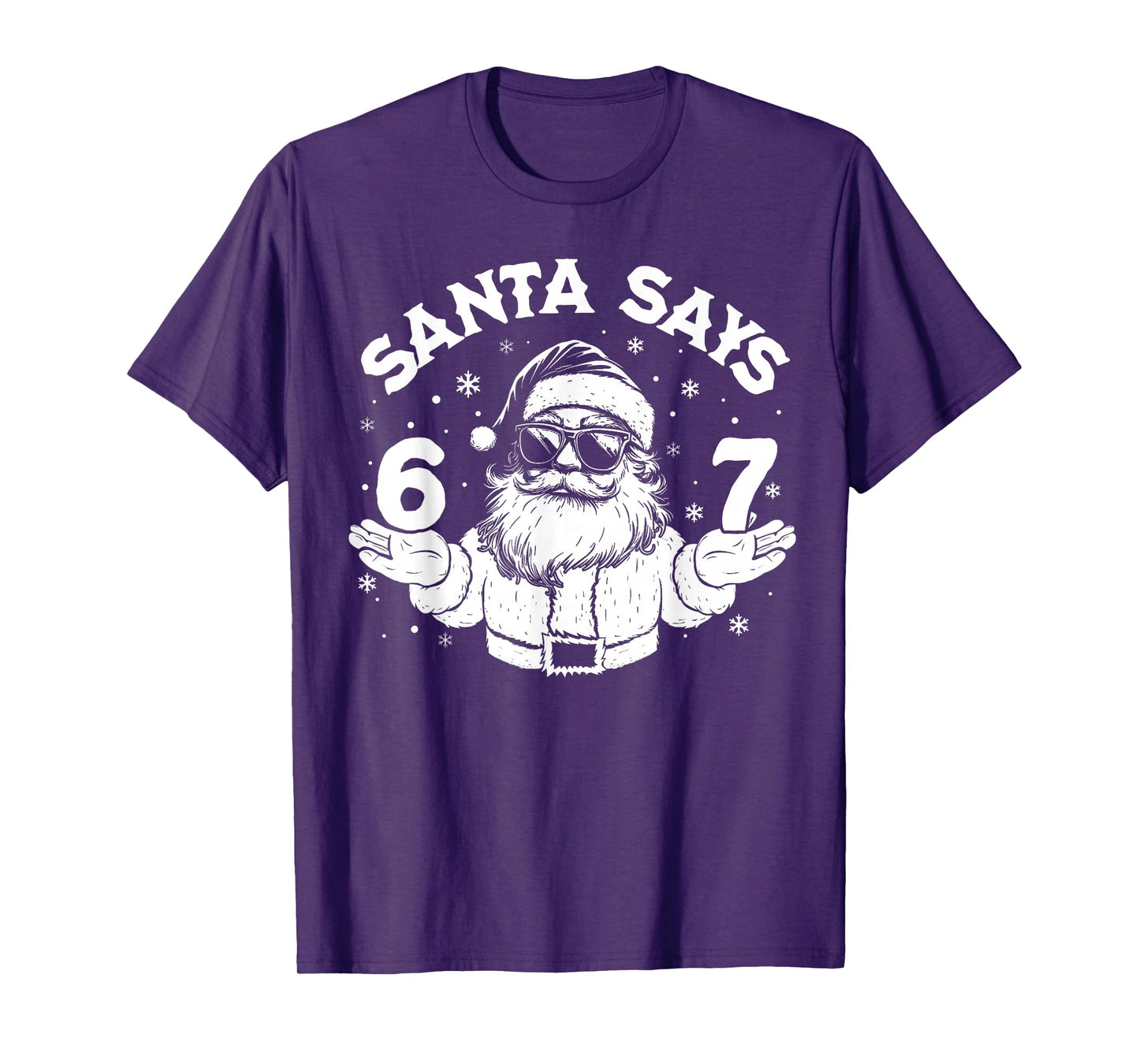 Santa Says Six Seven 6 7 Gen Z Alpha Meme Christmas Holiday T-Shirt