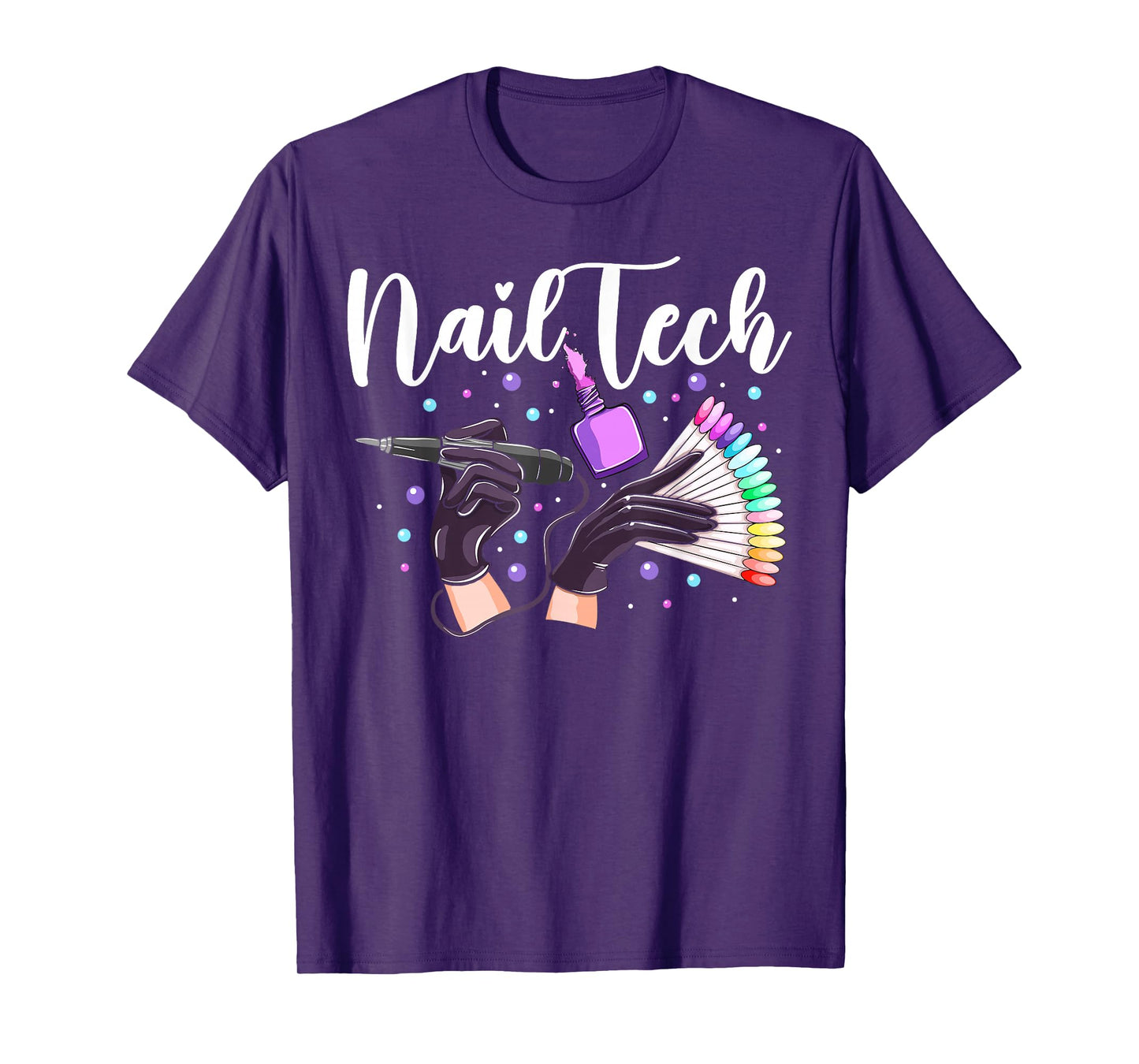 Nail Tech Quote Work Uniform Nail Polish Lips Mouth Nail T-Shirt