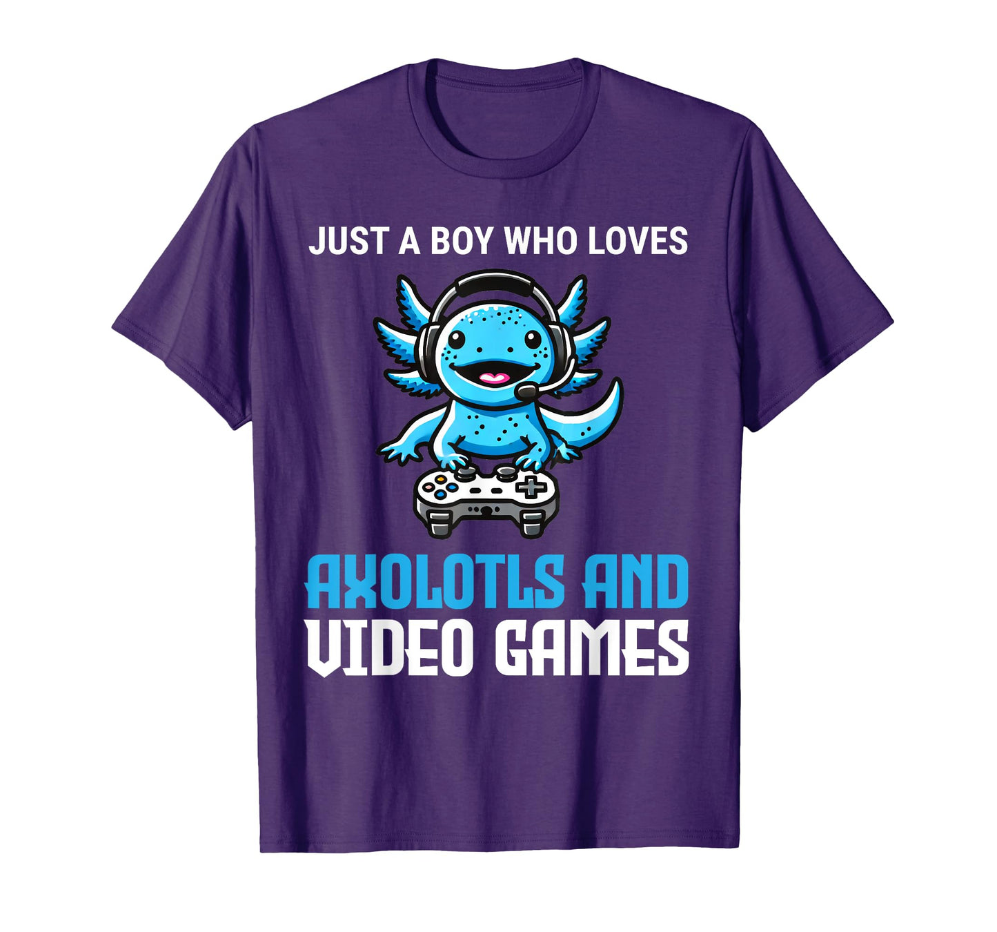 Just A Boy Who Loves Axolotls And Video Games Gamer T-Shirt