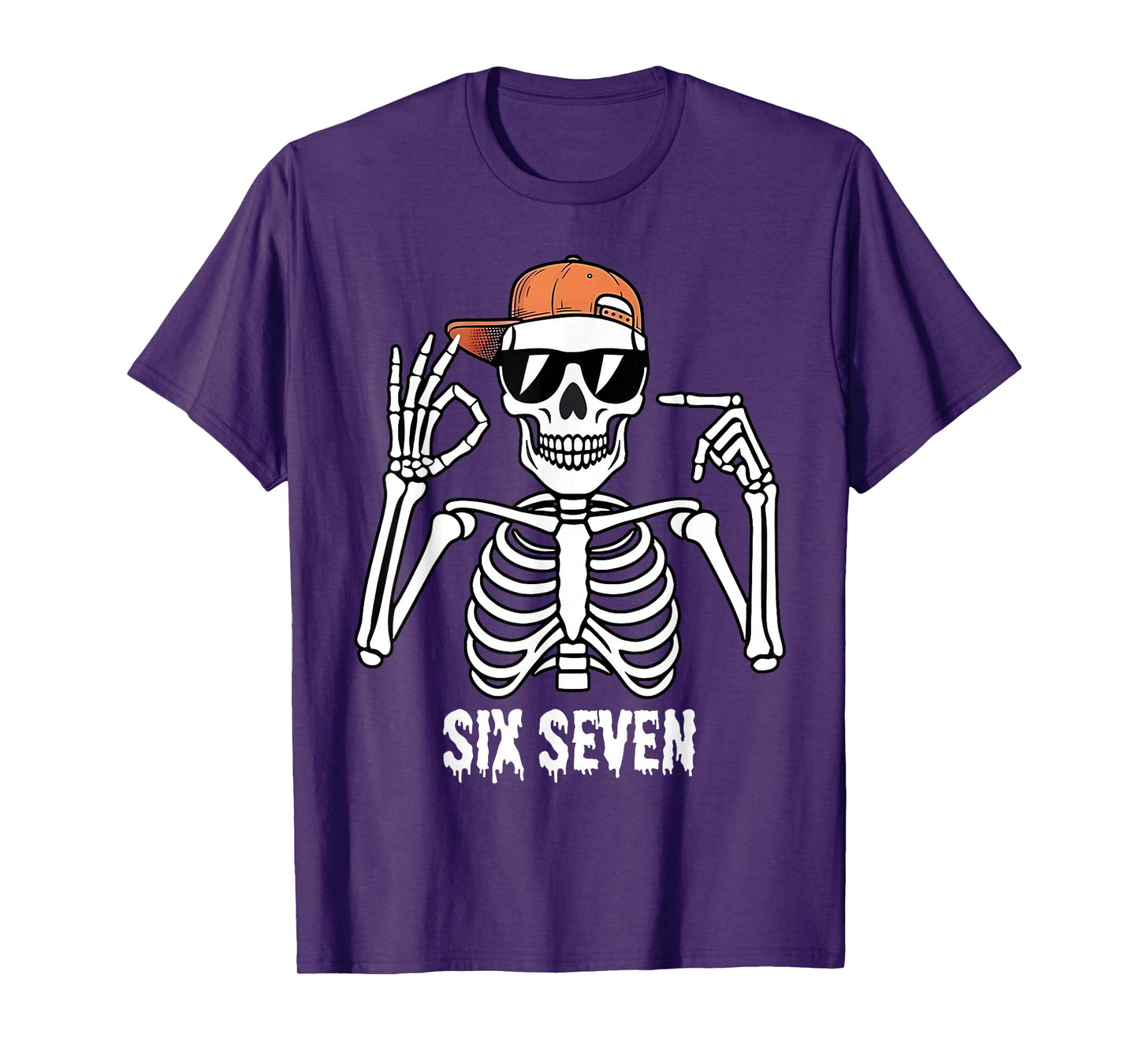 67 Skeleton Funny Six Seven Gen Z Halloween Meme Men Women T-Shirt