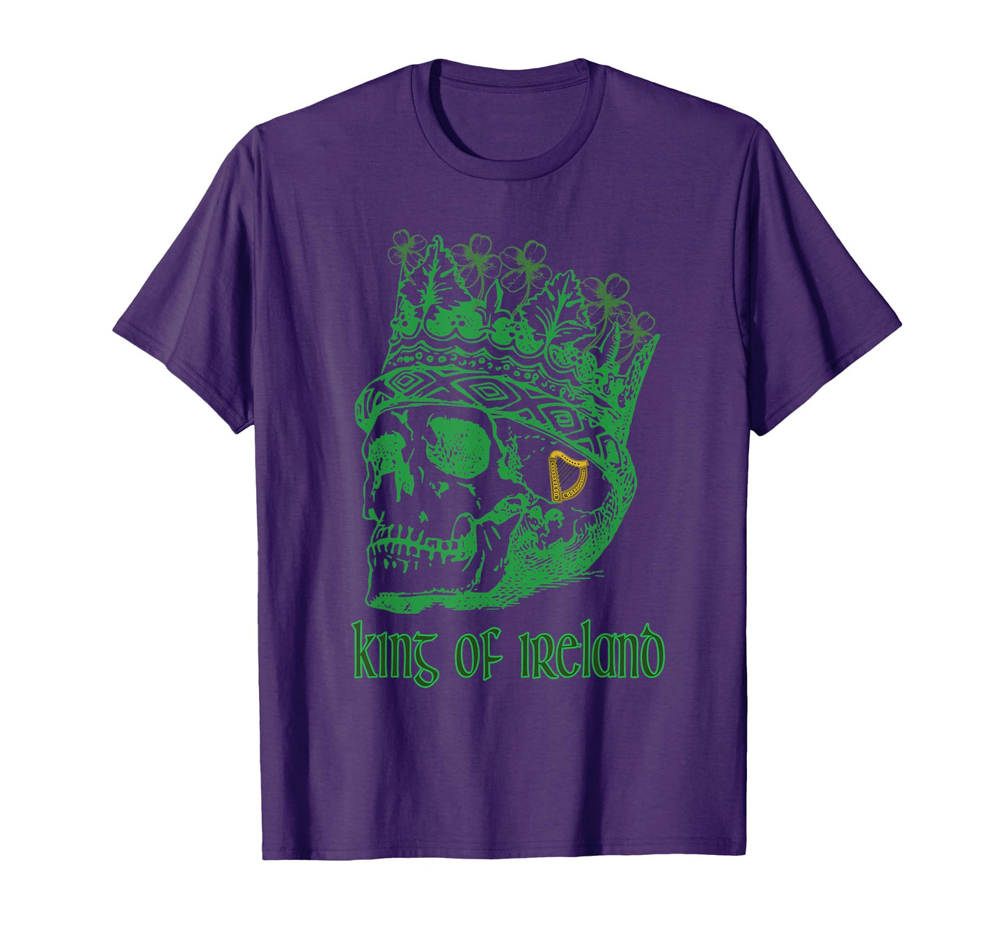 King of Ireland Skull Harp Shamrock Crown Shirt