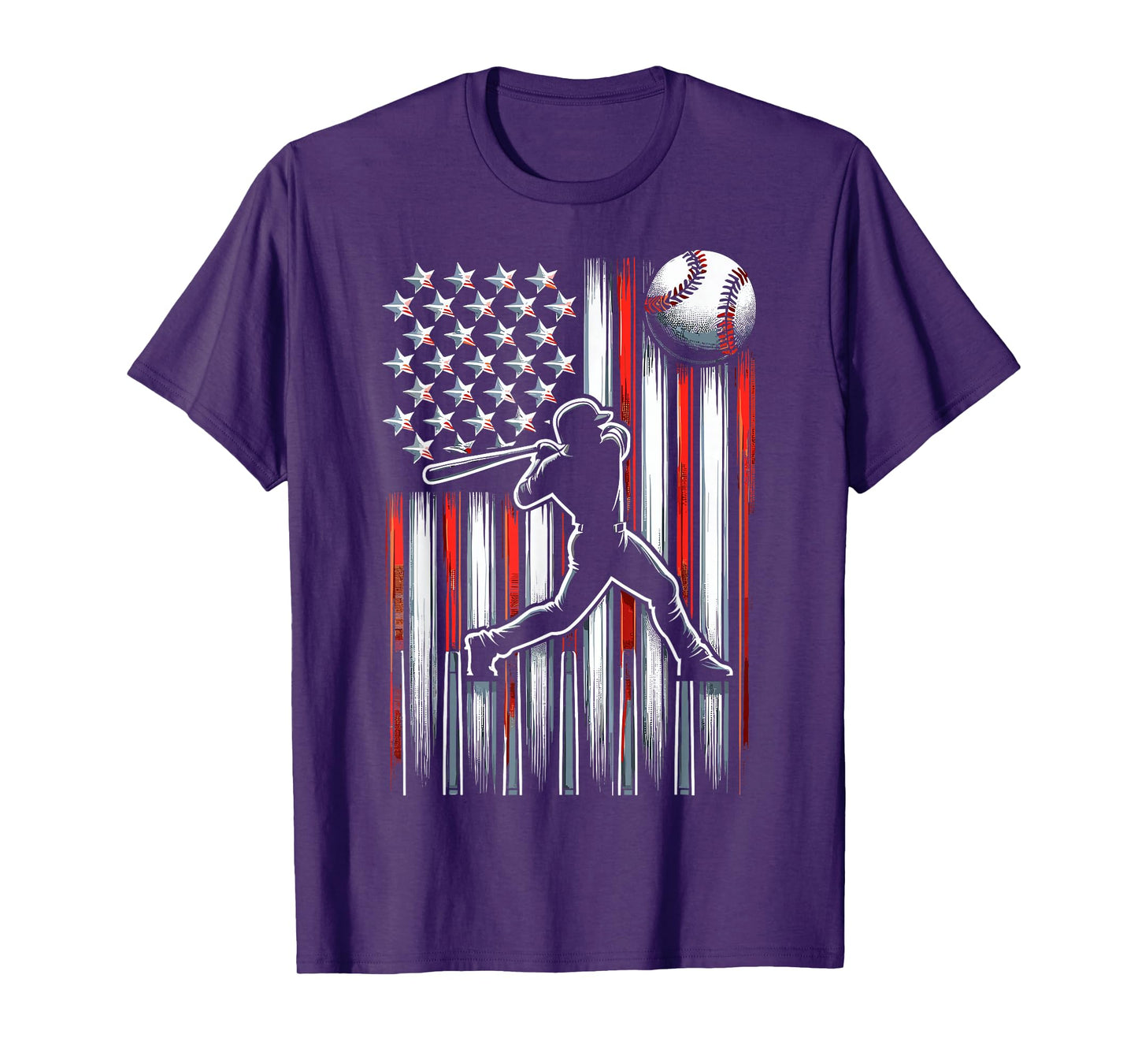 American Flag Patriotic Baseball T-Shirt