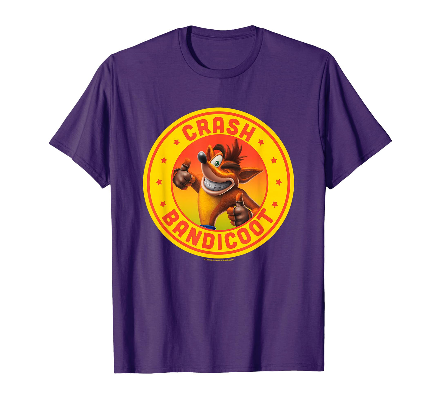 Crash Bandicoot Thumbs Up Star Spangled Logo T-Shirt