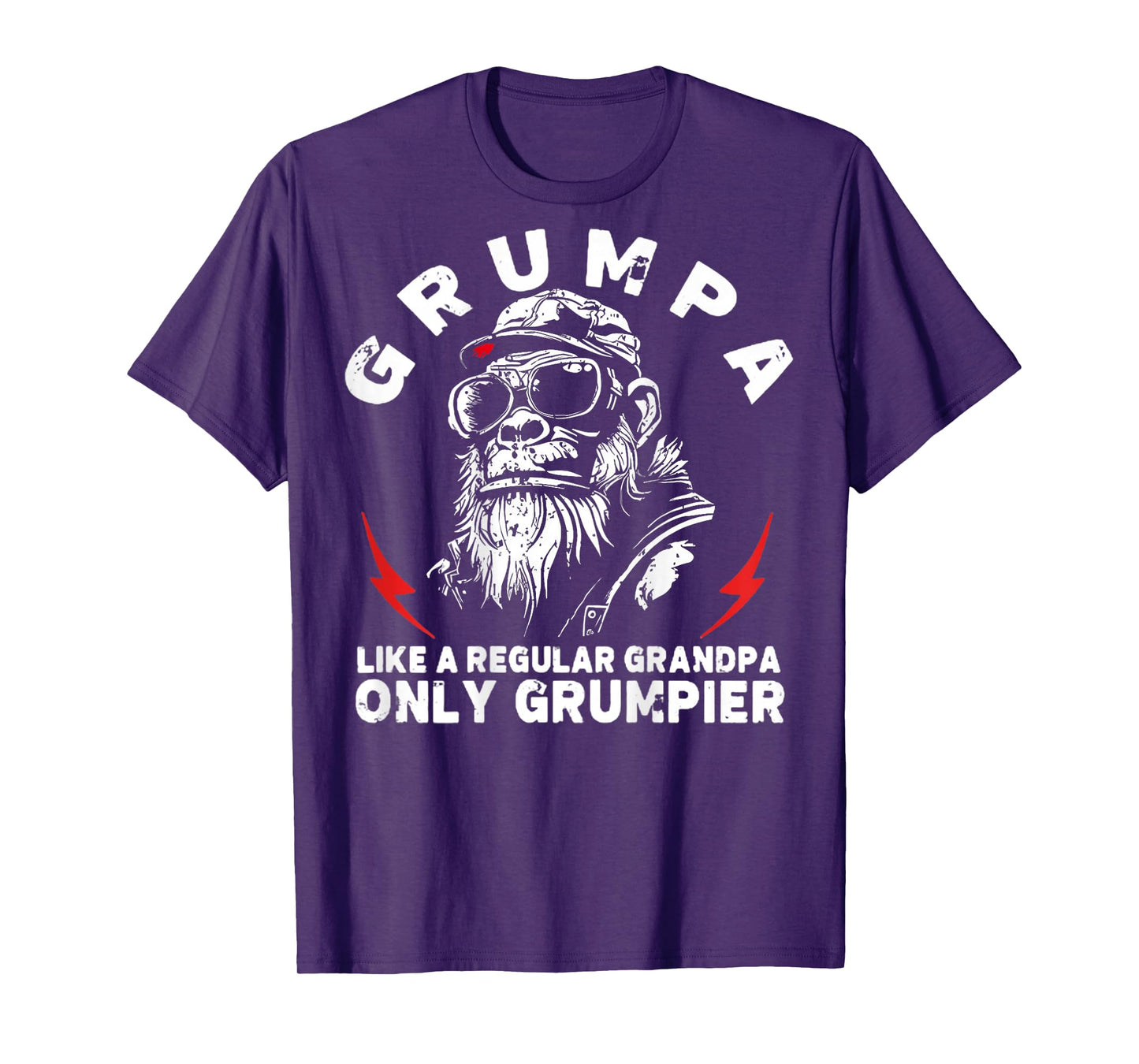 Grumpa Like A Regular Grandpa Only Grumpier Monkey (On Back) T-Shirt
