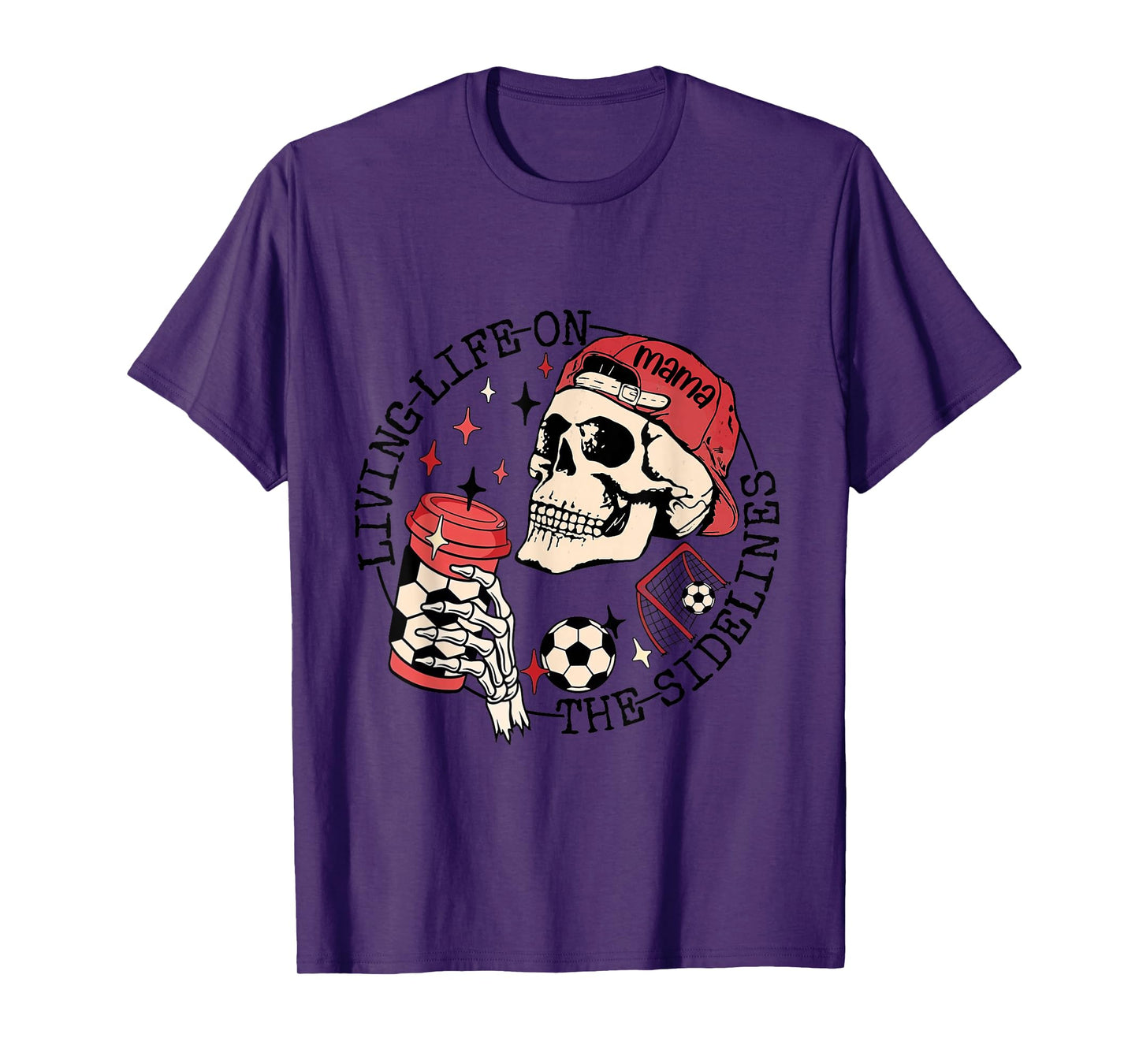 Soccer Mama Living Life On The Sidelines Skeleton Coffee T-Shirt