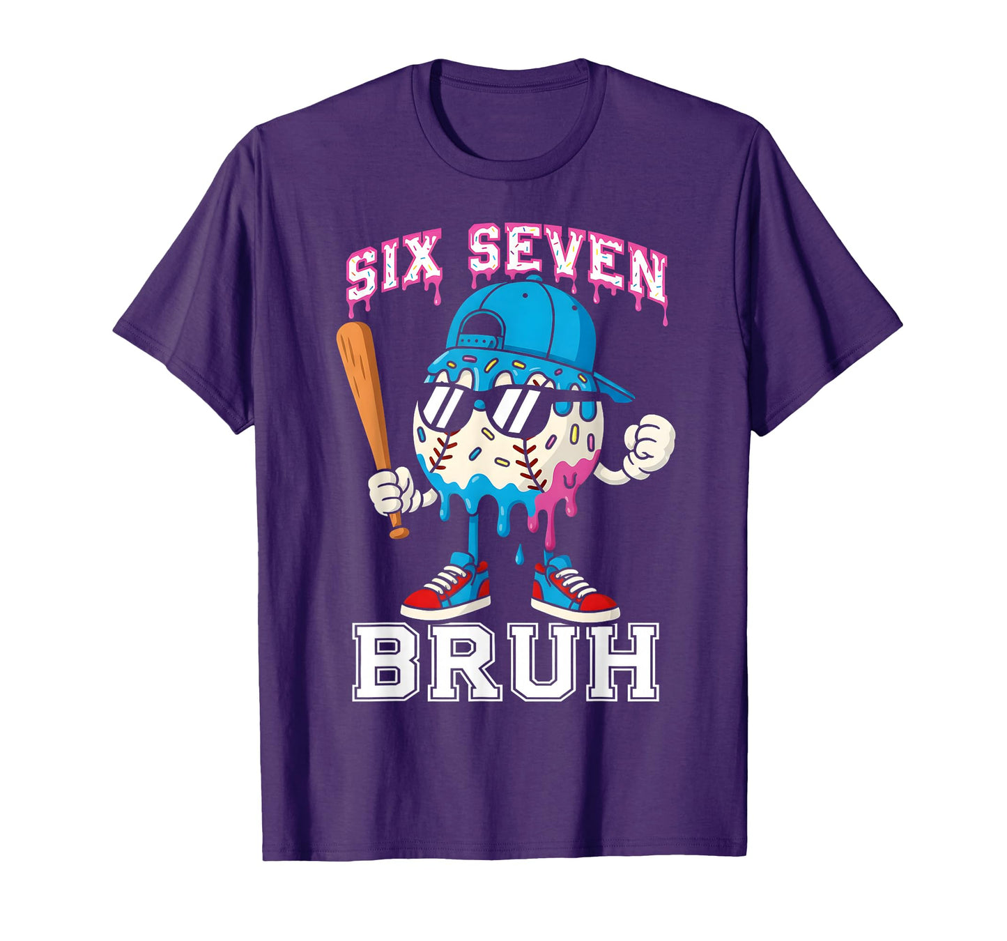 67 Six Seven Baseball Ice Cream Drip Number 67 Player T-Shirt