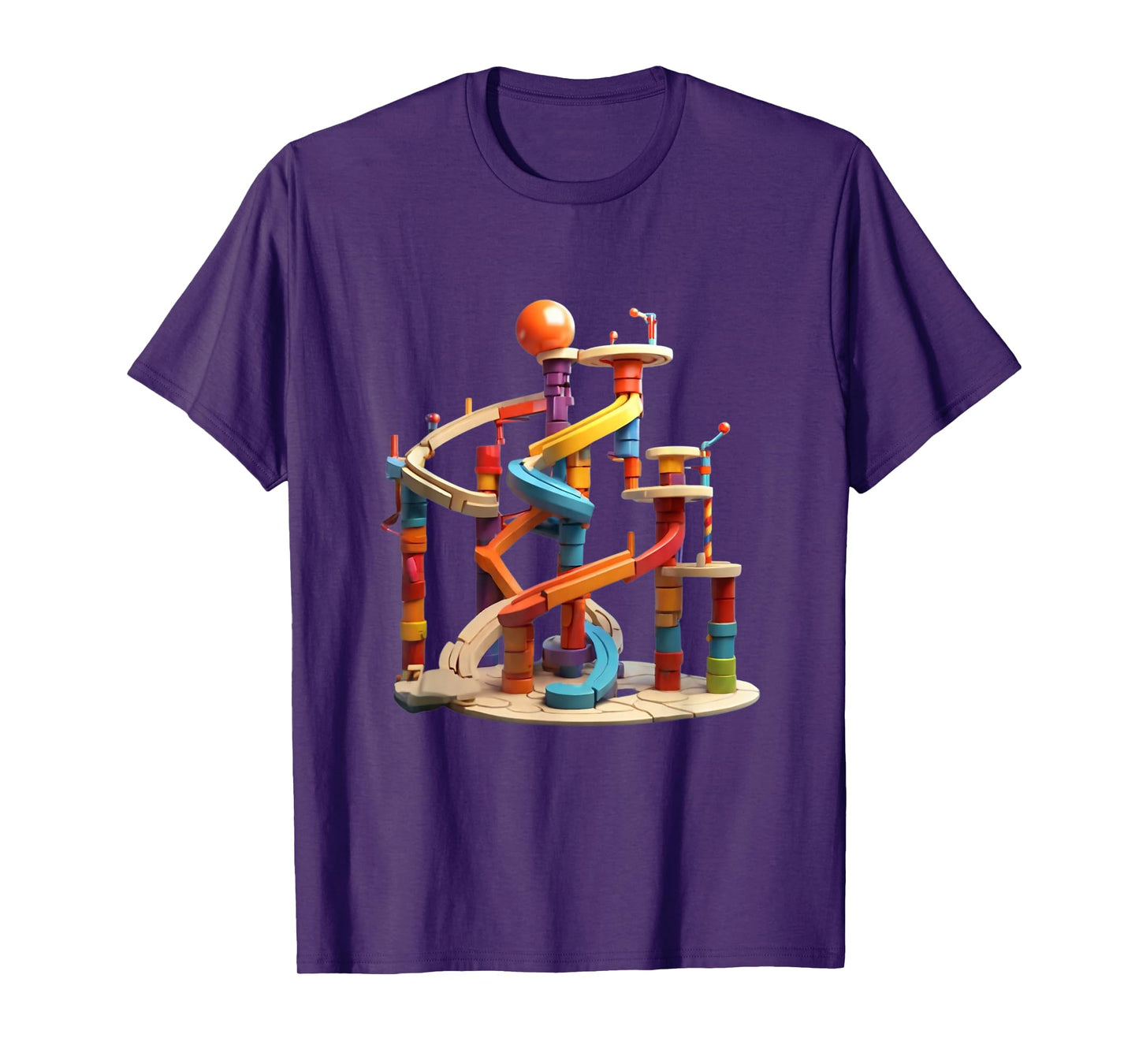 crew neck marble run graphic design tee T-Shirt