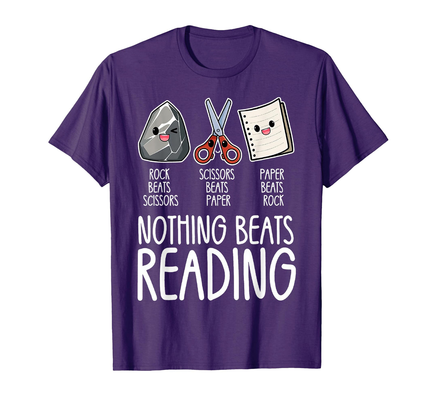 Rock Paper Scissors Vintage Nothing Beats Reading Hand Game T-Shirt