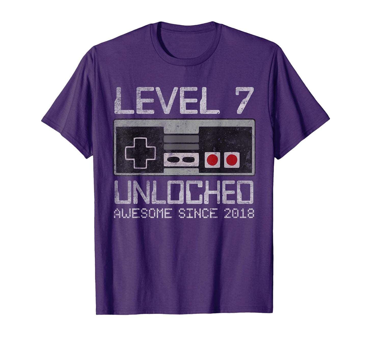 Level 7 Unlocked 7th Birthday 7 Year Old Video Gamer Boy T-Shirt