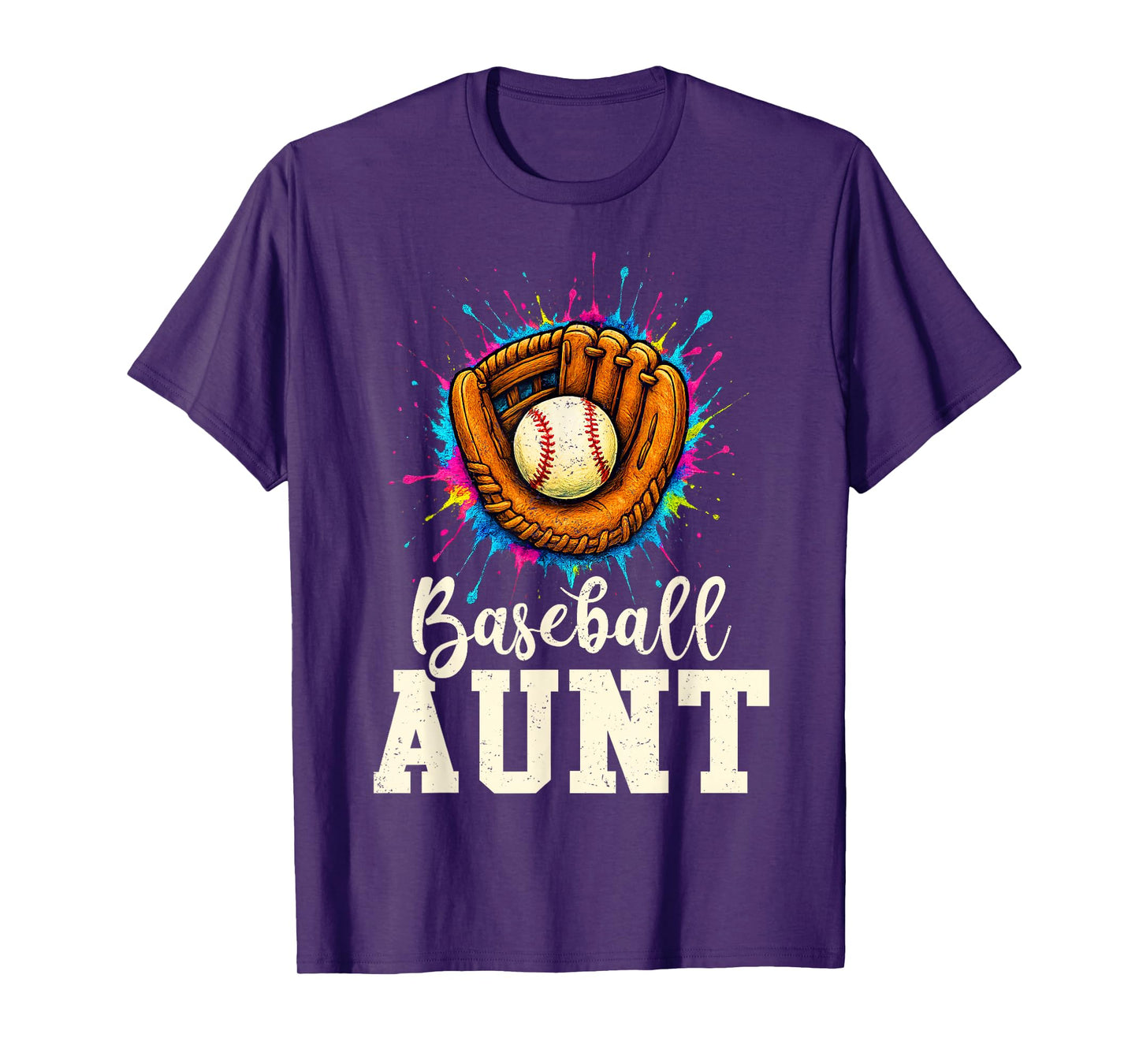 Baseball Aunt Colorful T-Shirt