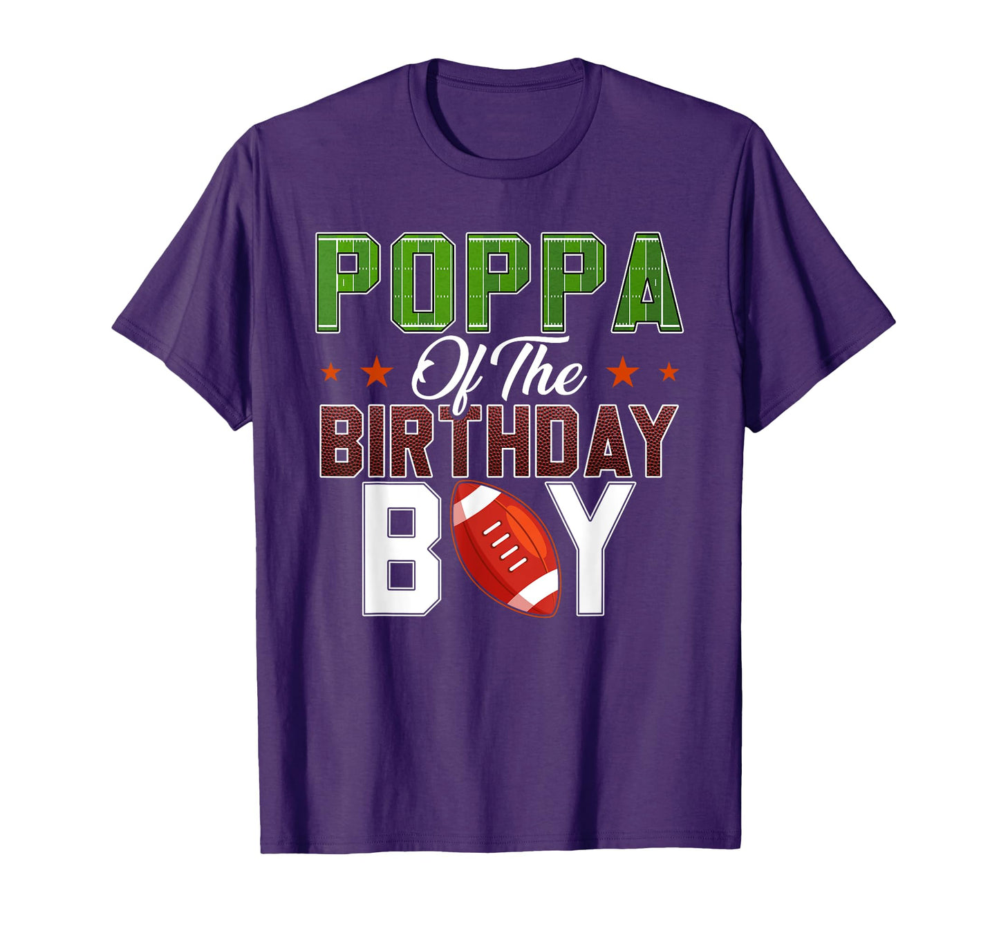 Poppa of The Birthday Boy Football Party Family Matching T-Shirt